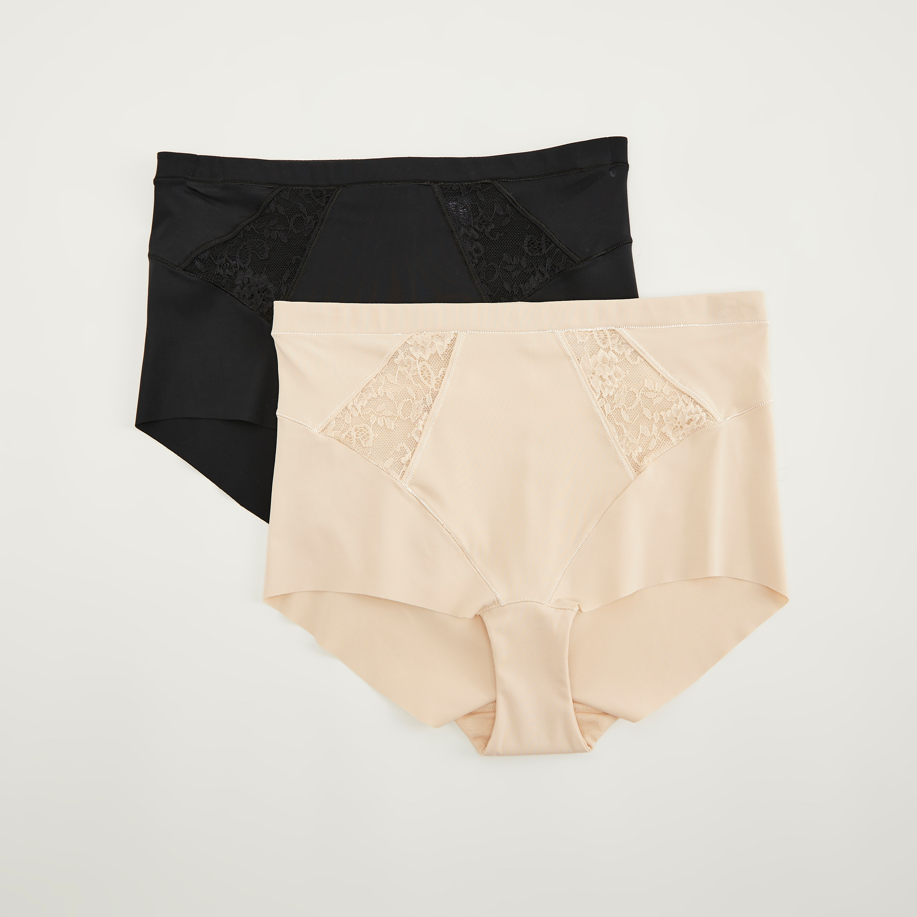 سراويل تشكيل داخلية بتفاصيل دانتيل - طقم من قطعتين-women-clothing-lingerie-shapewear-image-1