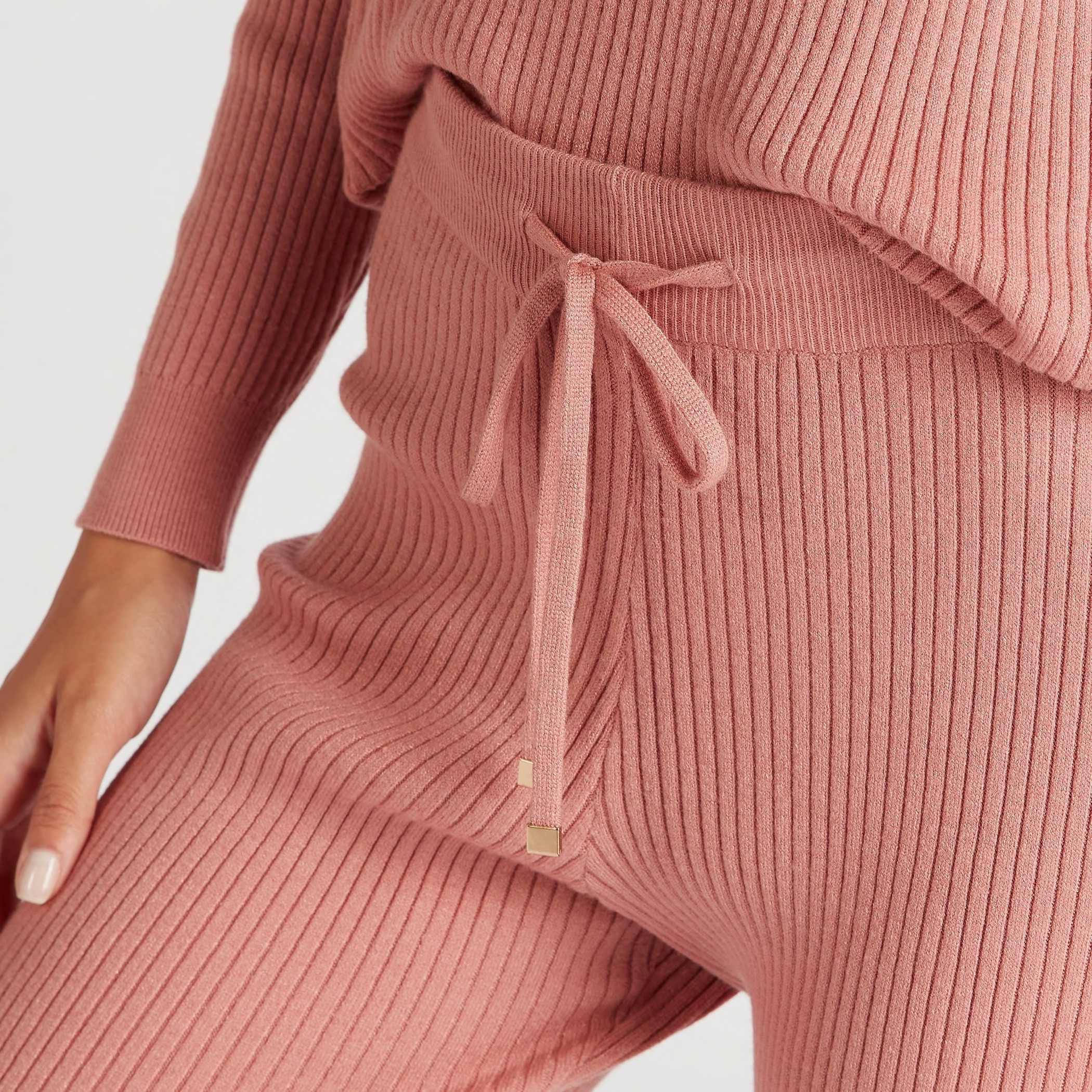 Textured Pyjamas with Drawstring Closure-women-clothing-nightwear-pyjamas-bottoms-image-3