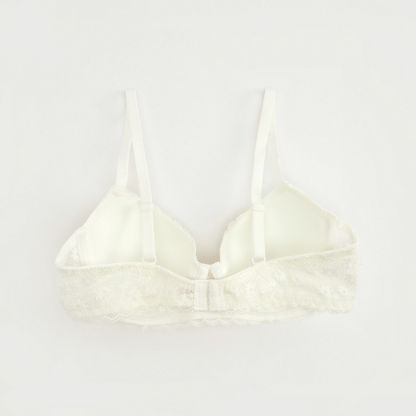 Padded Demi Bra with Lace Design-Bras-image-2