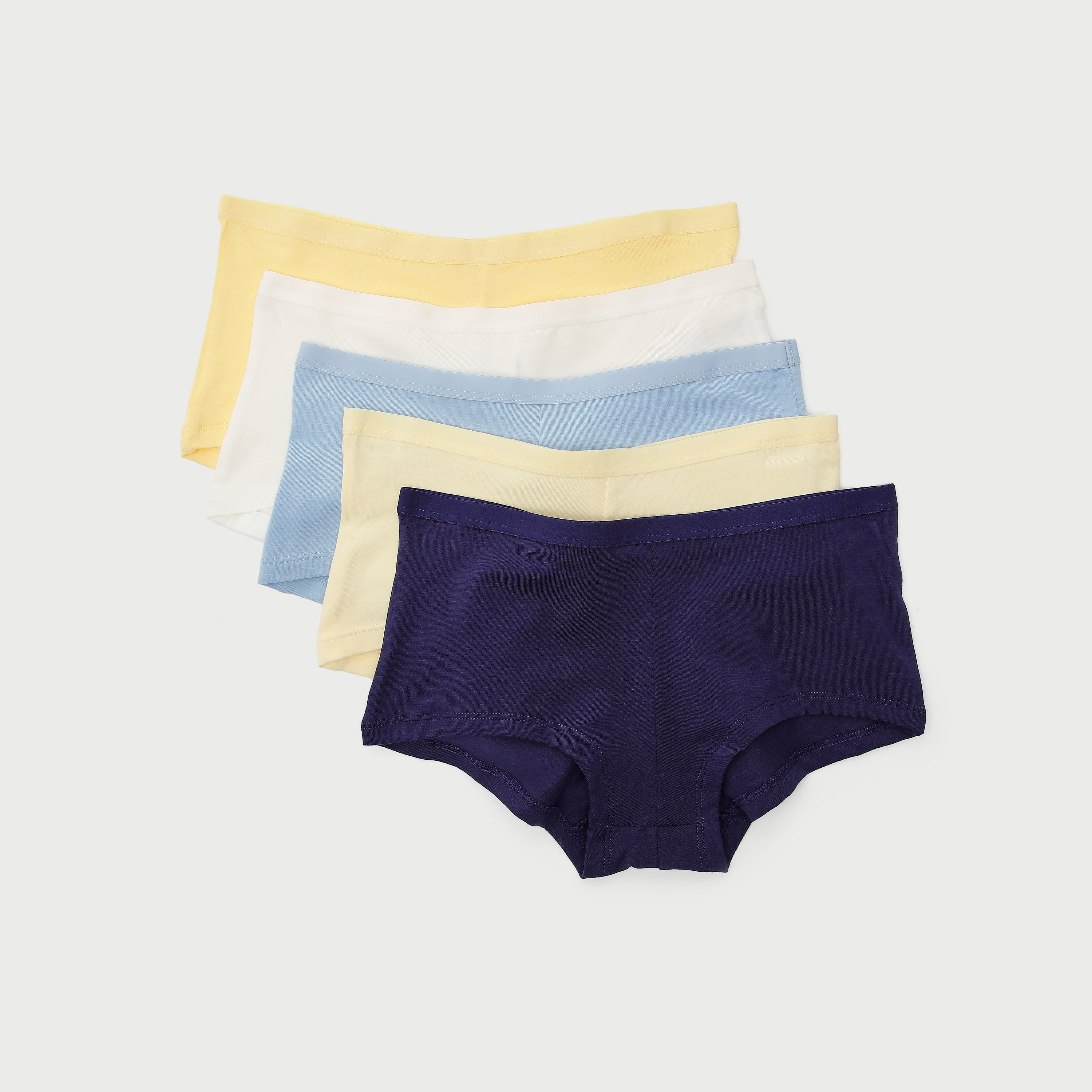 سروايل بوي شورت سادة - طقم من 5 قطع-women-clothing-lingerie-panties-image-1