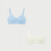 Set of 2 -  Textured Padded T-shirt Bra with Adjustable Straps-Bras-thumbnail-0