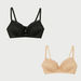 Set of 2 - Lace Padded Demi Bra with Adjustable Straps-Bras-thumbnail-0