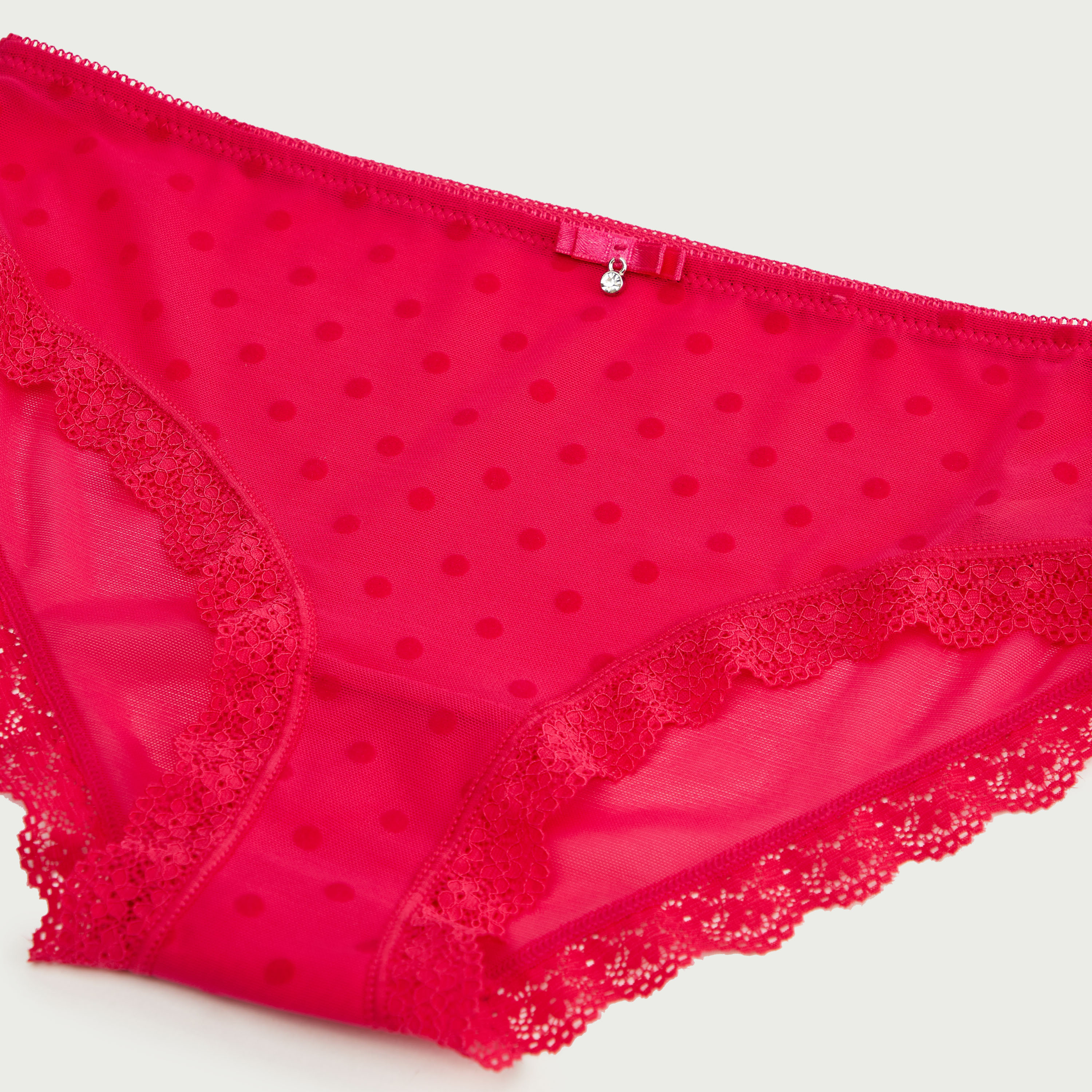 سروال منقّط بتفاصيل دانتيل-women-clothing-lingerie-panties-image-2