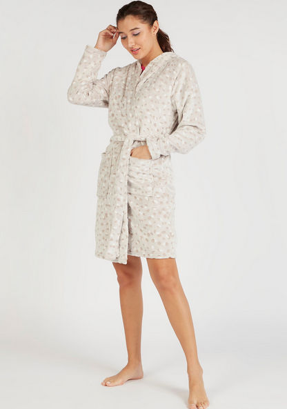 Textured Robe with Hood and Pockets-Robes-image-1