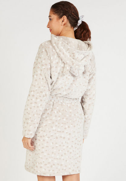 Textured Robe with Hood and Pockets-Robes-image-3
