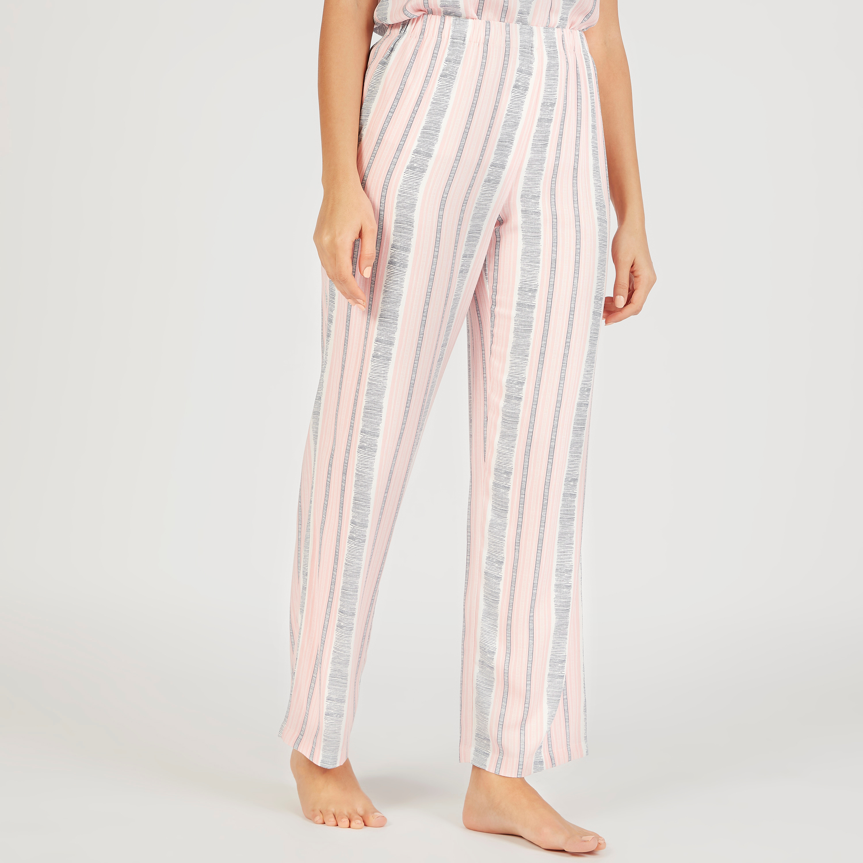 طقم بنطلون بيجاما وقميص مقلّم-women-clothing-nightwear-pyjamas-longsets-image-4