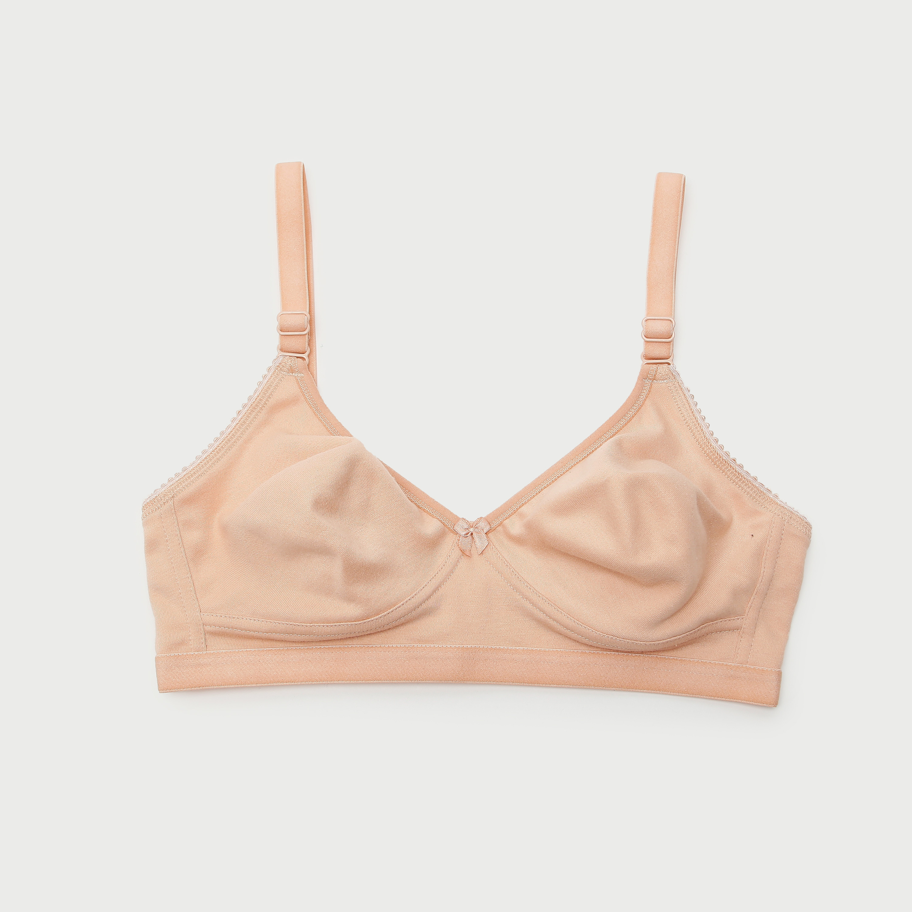 Solid Non-Padded Bra with Hook and Eye Closure-women-clothing-lingerie-bras-image-1