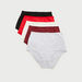 Set of 5 - Solid Briefs with Elasticated Waistband and Bow Accent-Panties-thumbnailMobile-0