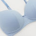 Solid Non-Wired Padded Plunge Bra with Adjustable Straps-Bras-thumbnail-1