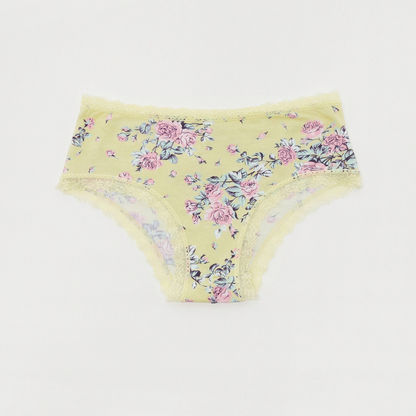 Floral Print Briefs with Lace Detail-Panties-image-0