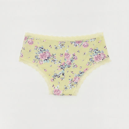 Floral Print Briefs with Lace Detail-Panties-image-2