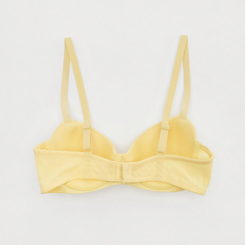 Lace Detail Padded Demi Bra with Bow Accent-Bras-image-2