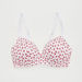 Printed Padded Plunge Bra with Bow Accent-Bras-thumbnailMobile-0
