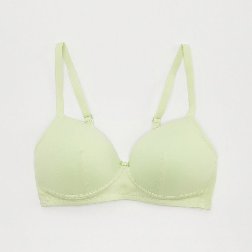 Solid T-shirt Bra with Hook and Eye Closure-Bras-image-0