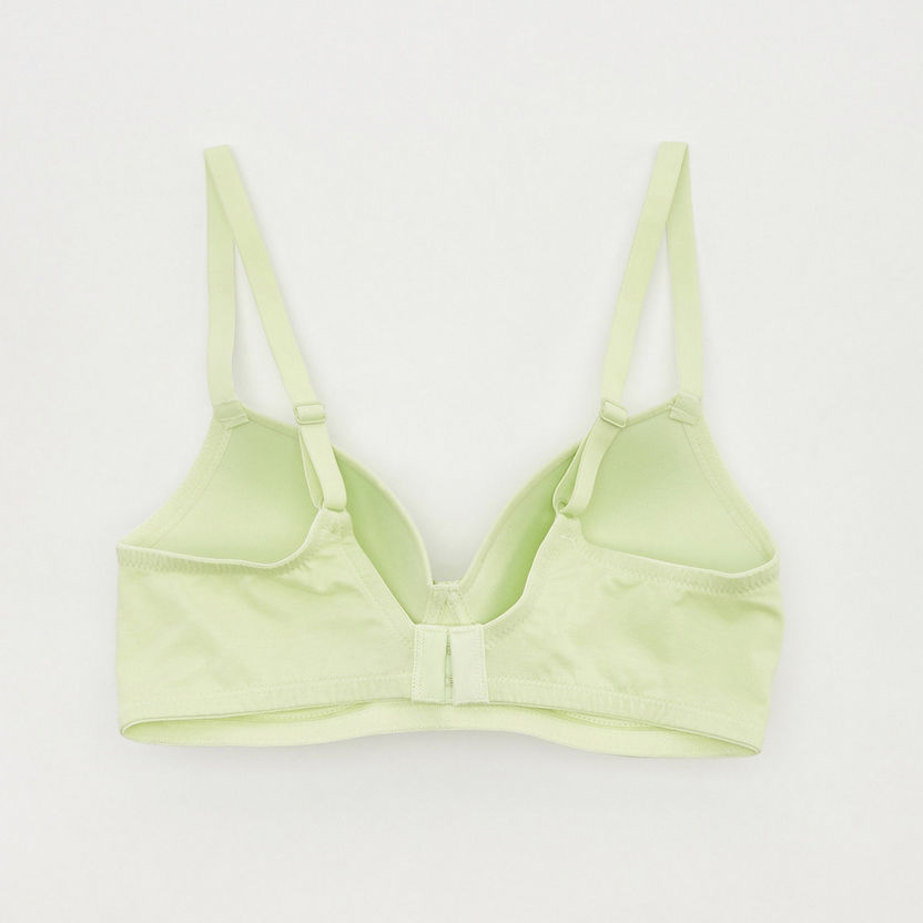 Solid T-shirt Bra with Hook and Eye Closure-Bras-image-2