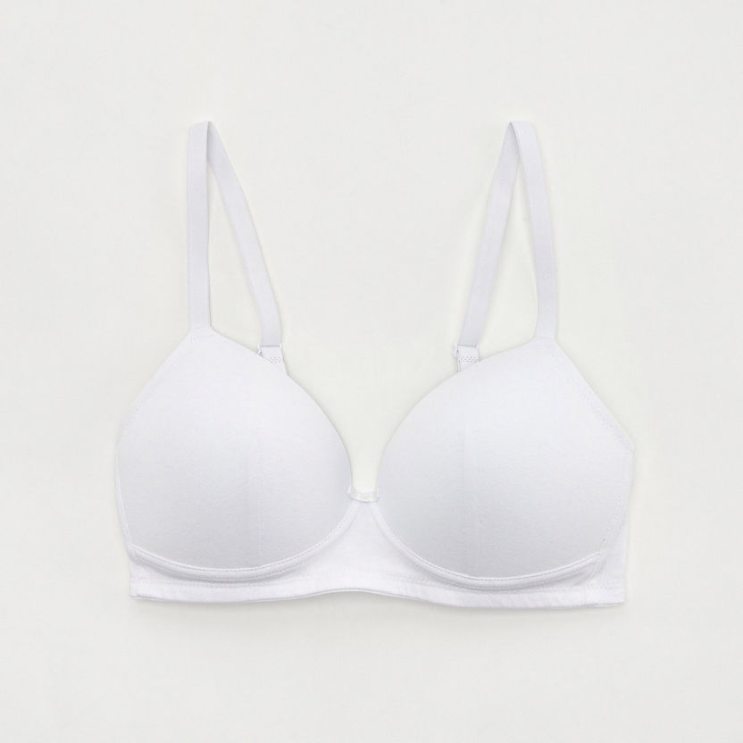 Solid T-shirt Bra with Hook and Eye Closure-Bras-image-0