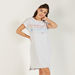 Printed Round Neck Night Dress with Cap Sleeves-Nighties-thumbnail-0