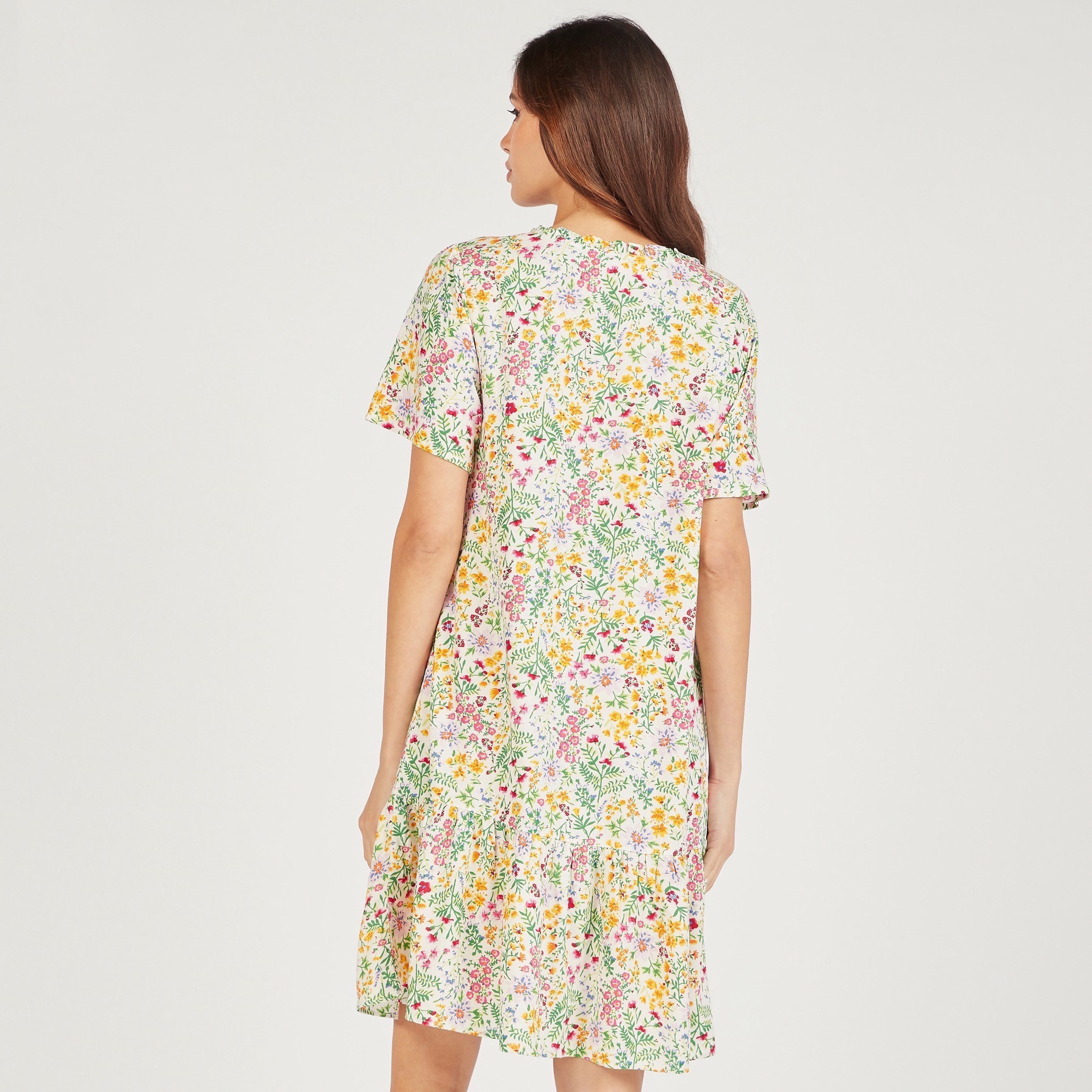 Set of 2 - Assorted Night Dress with Short Sleeves and Ruffled Neckline-women-clothing-nightwear-nighties-image-10