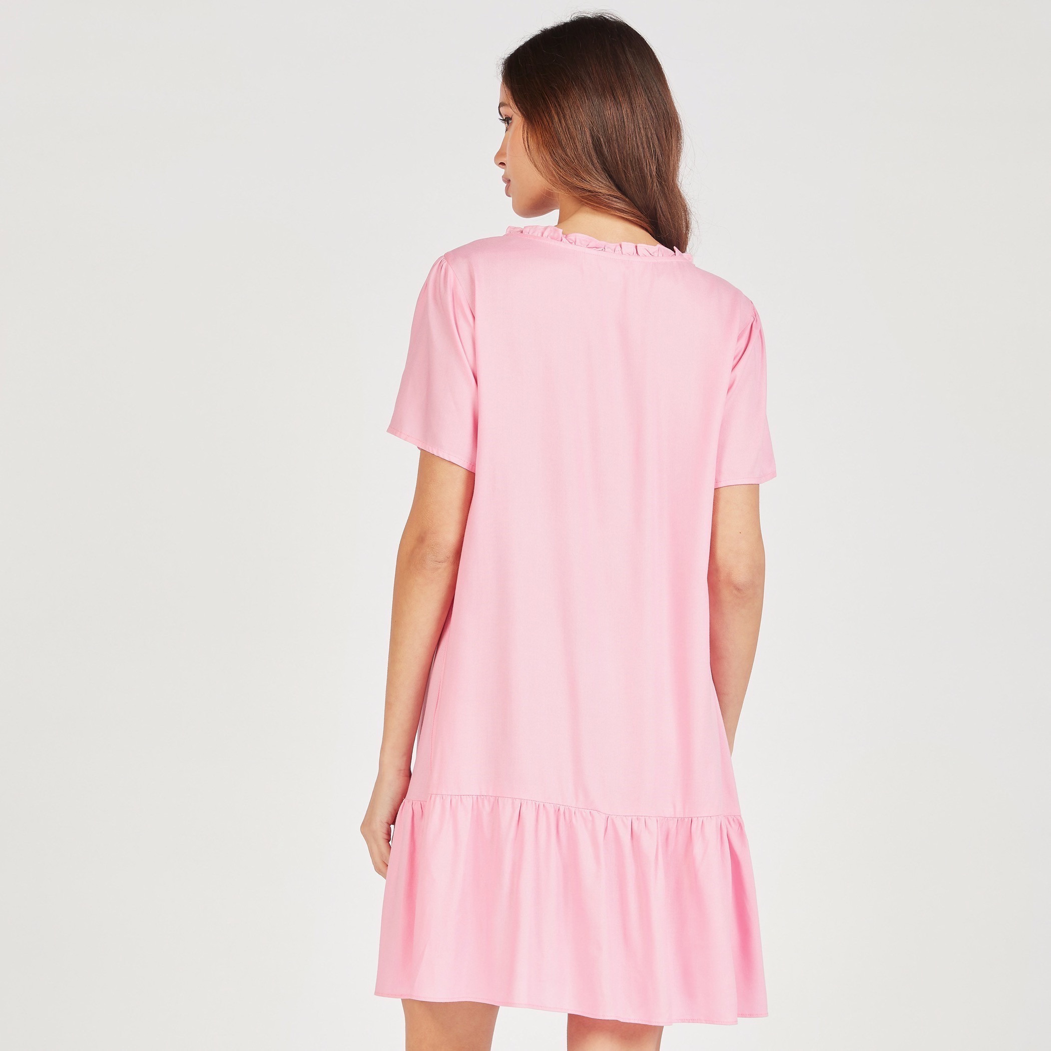 Set of 2 - Assorted Night Dress with Short Sleeves and Ruffled Neckline-women-clothing-nightwear-nighties-image-11