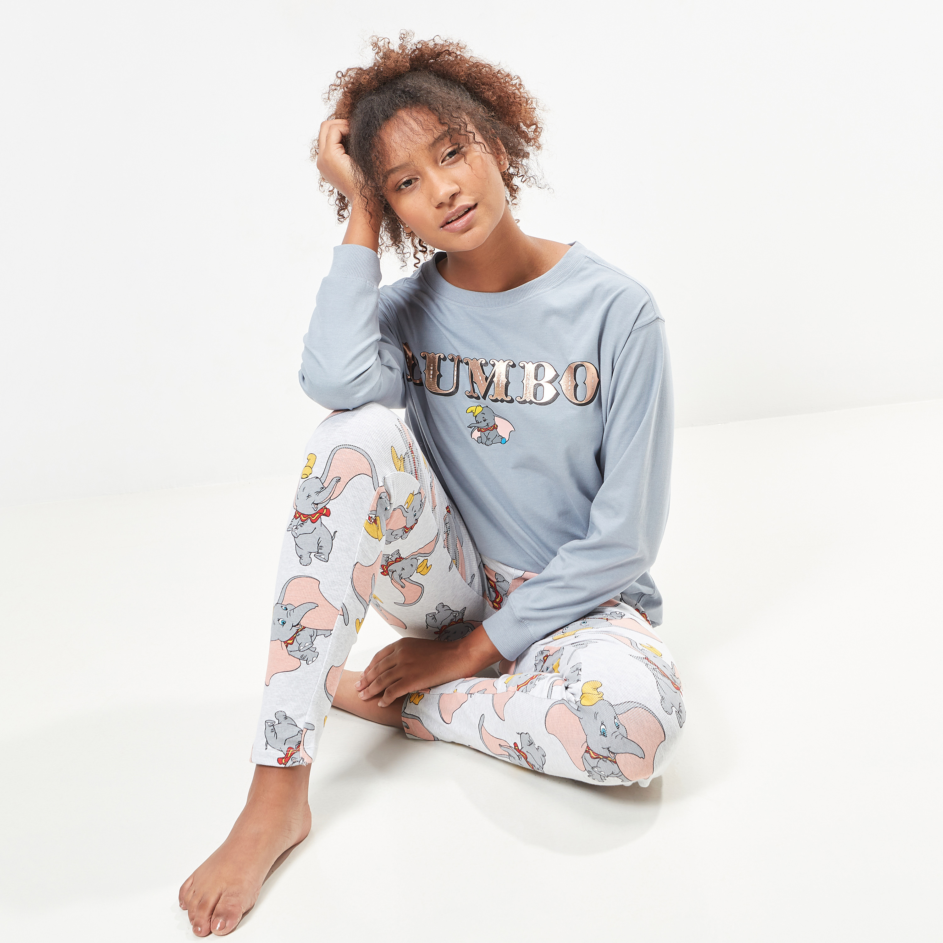 Buy Women s Sustainable Dumbo Print Crew Neck T shirt and Pyjama