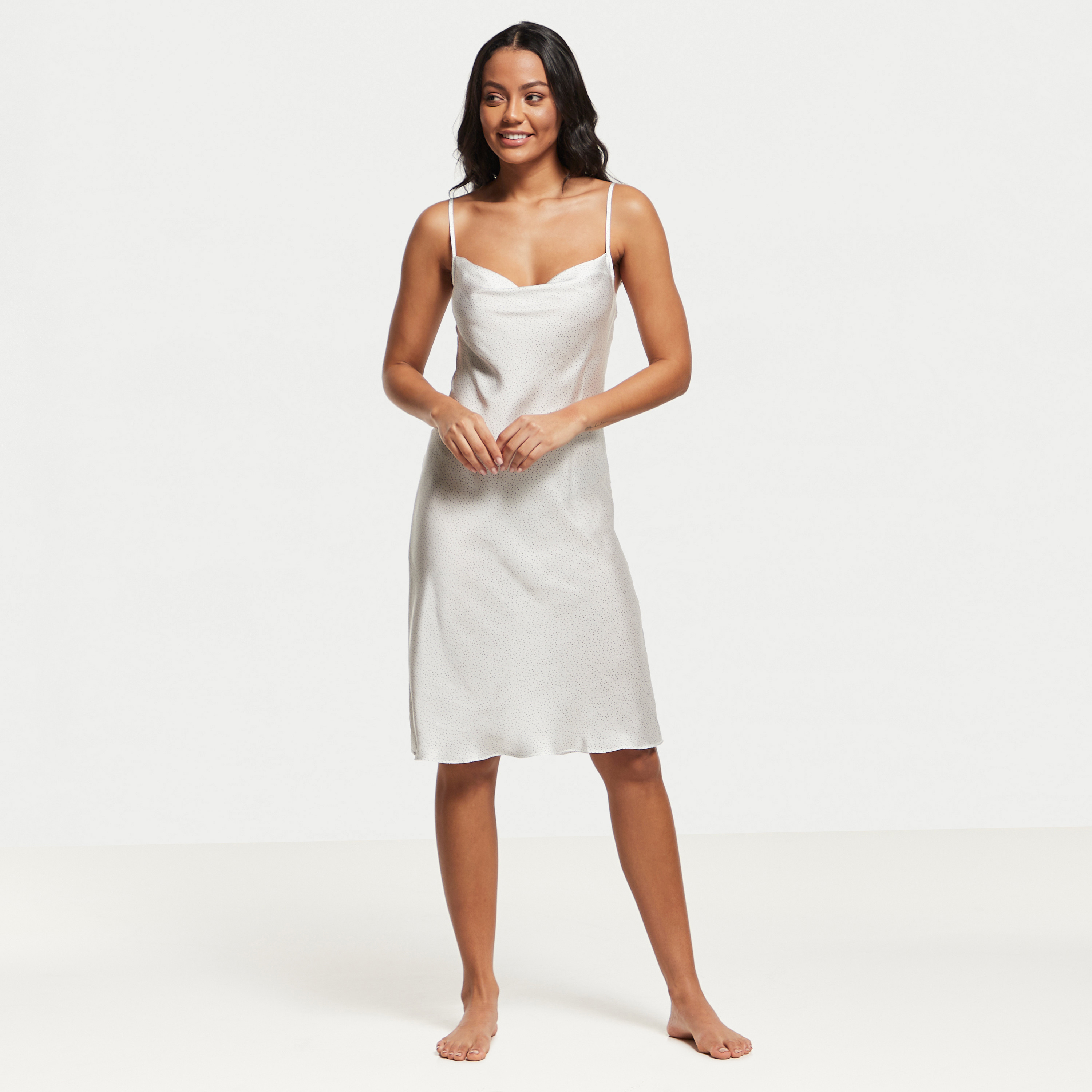 Plain white slip dress sale