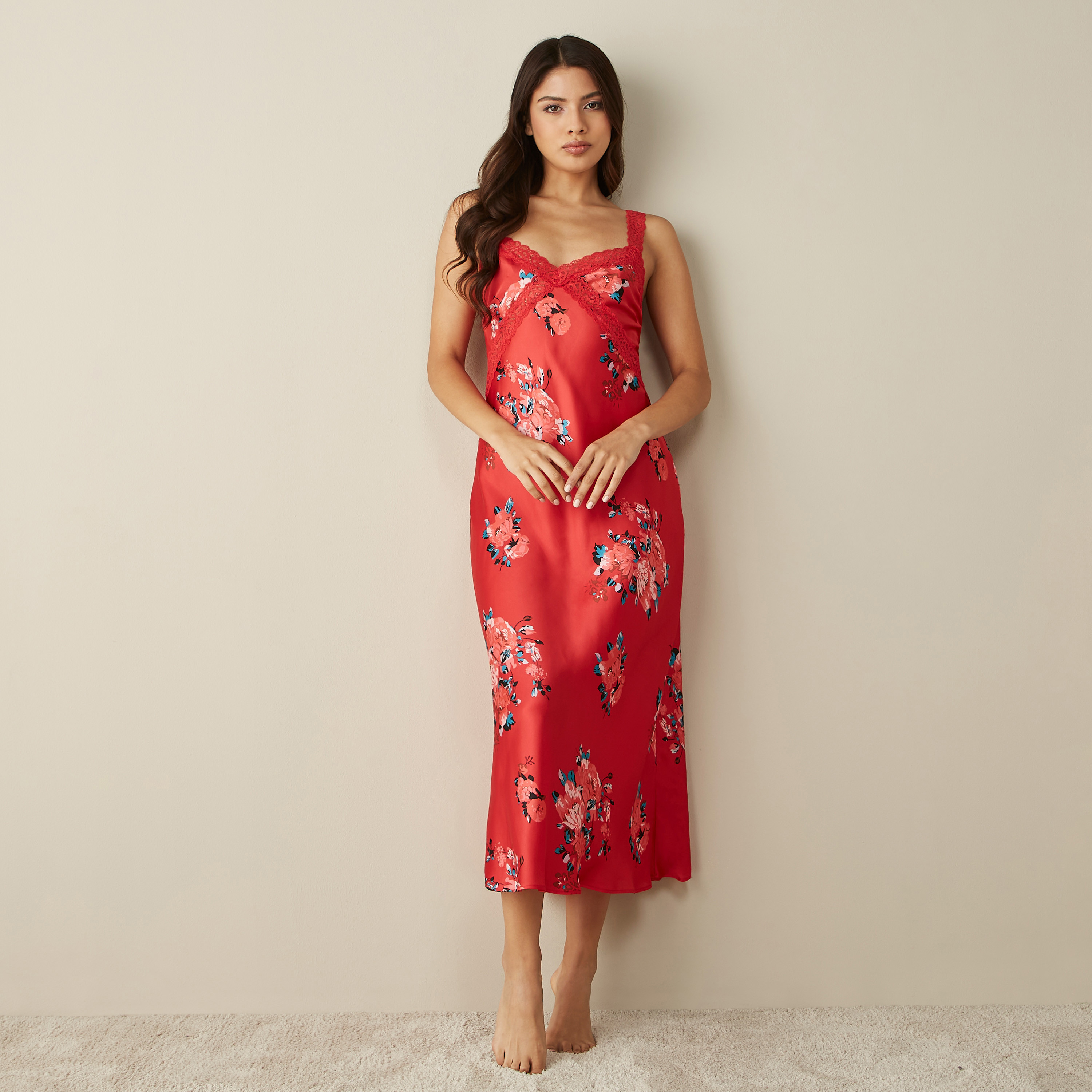 Buy All-Over Floral Print Sleeveless Night Dress | Splash UAE