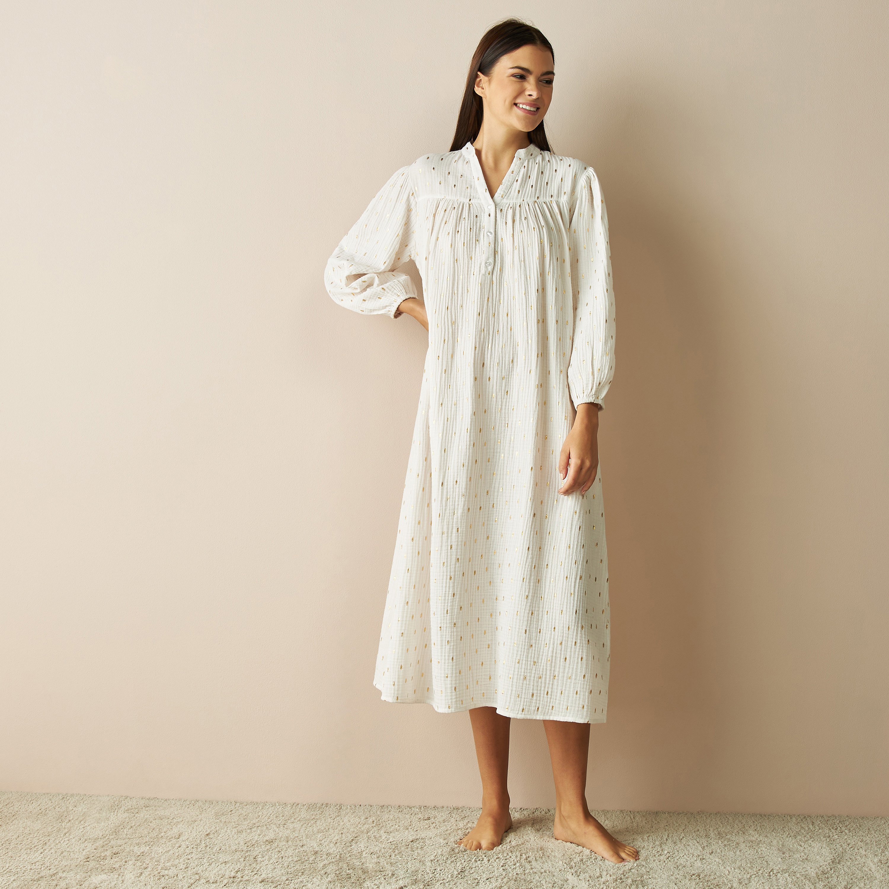 Amazon.com: Ekouaer Sleepshirt Womens Long Sleeve Night Gowns Cotton Sleep  Dress (1-White, Small) : Clothing, Shoes & Jewelry