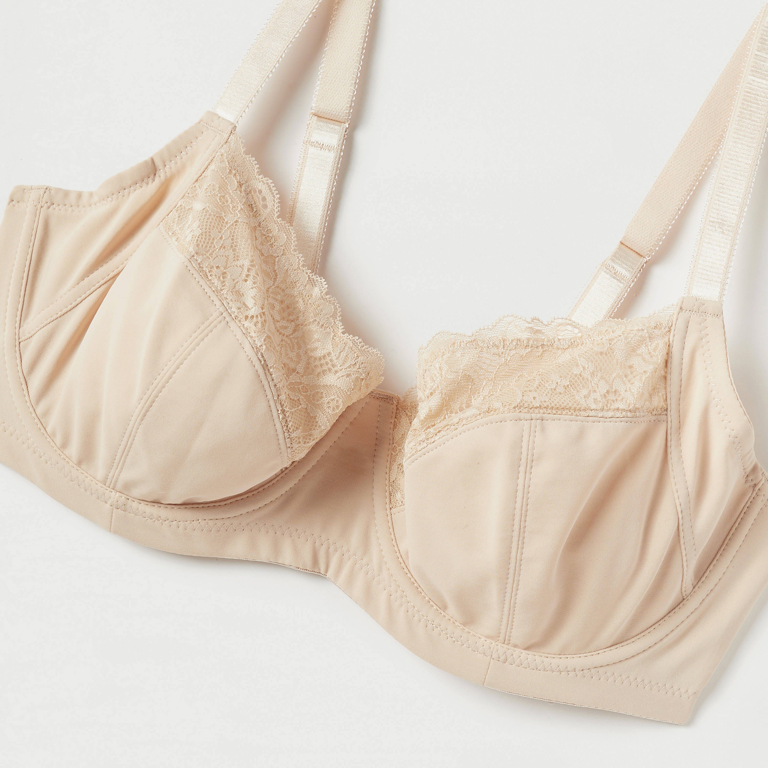 Plus Size Lace Detail Non-Padded Bra with Hook and Eye Closure-women-clothing-lingerie-bras-image-2