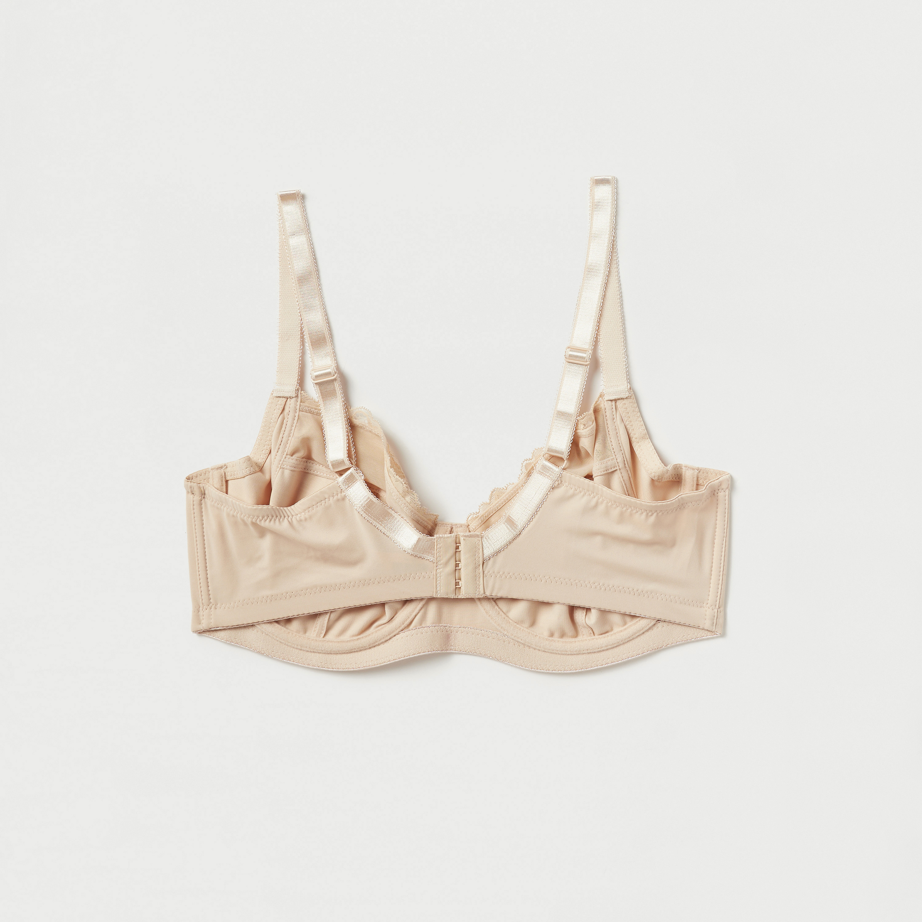 Plus Size Lace Detail Non-Padded Bra with Hook and Eye Closure-women-clothing-lingerie-bras-image-3