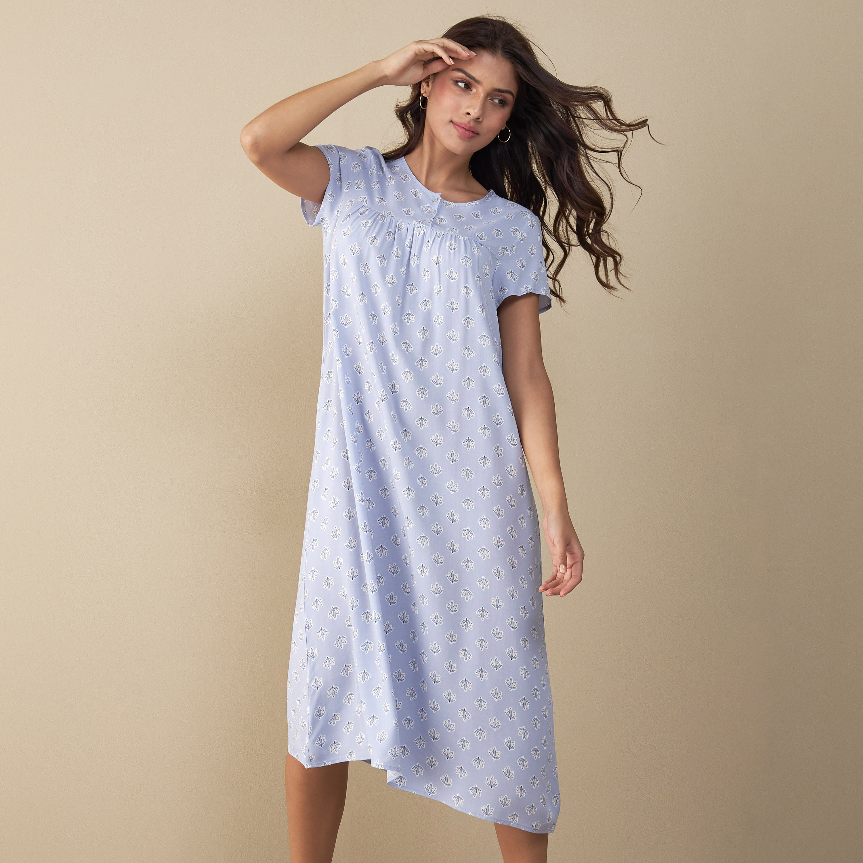 Buy KOI SLEEPWEAR Premium Women Embroidery Night Gown Lizzybizzy with  Mirror Work Cotton Nighty Maxi (X-Large, Navy Blue) Online at Best Prices  in India - JioMart.