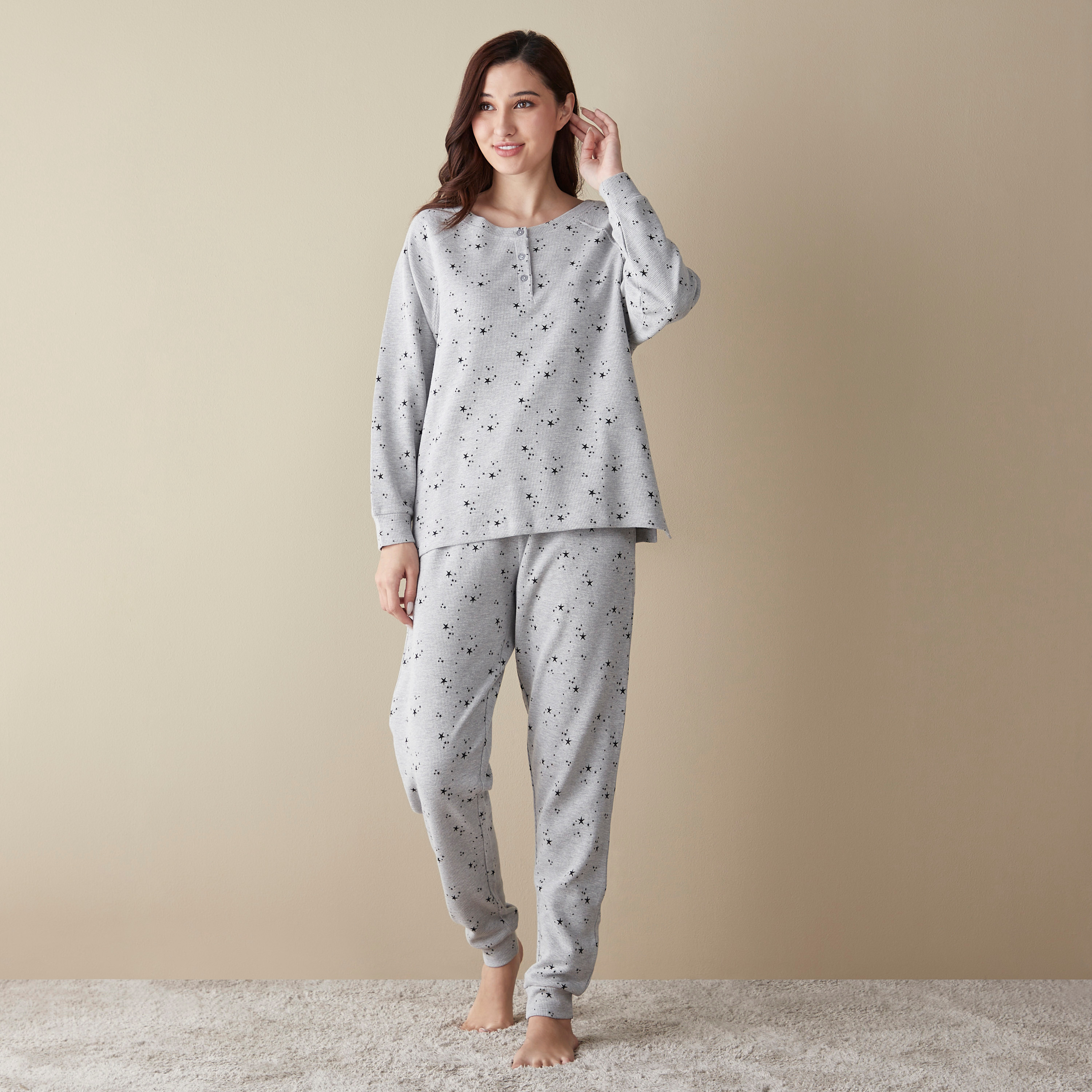 All-Over Print T-shirt and Pyjama Set-women-clothing-nightwear-pyjamas-longsets-image-1