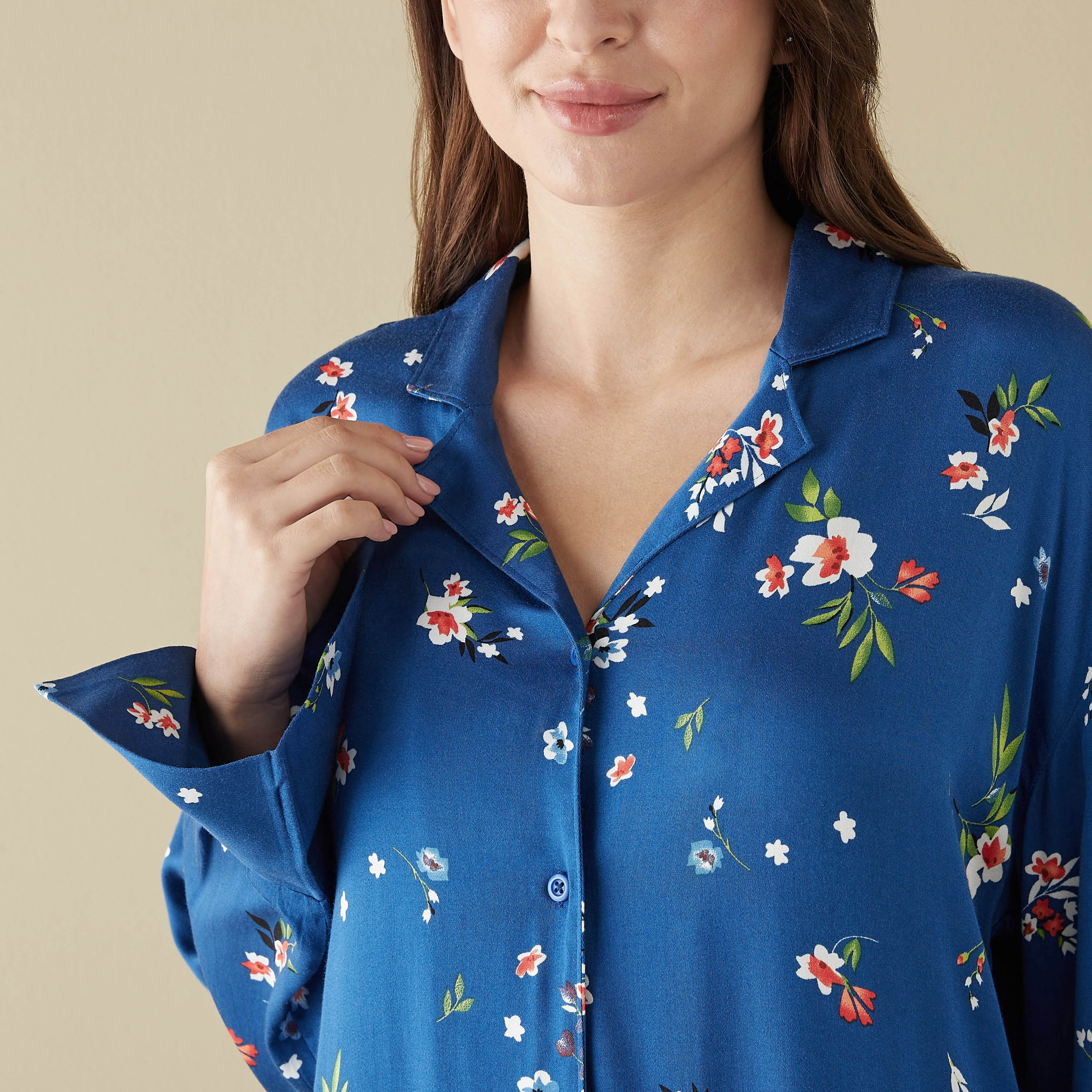 All-Over Floral Print Shirt and Pyjama Set-women-clothing-nightwear-pyjamas-longsets-image-5