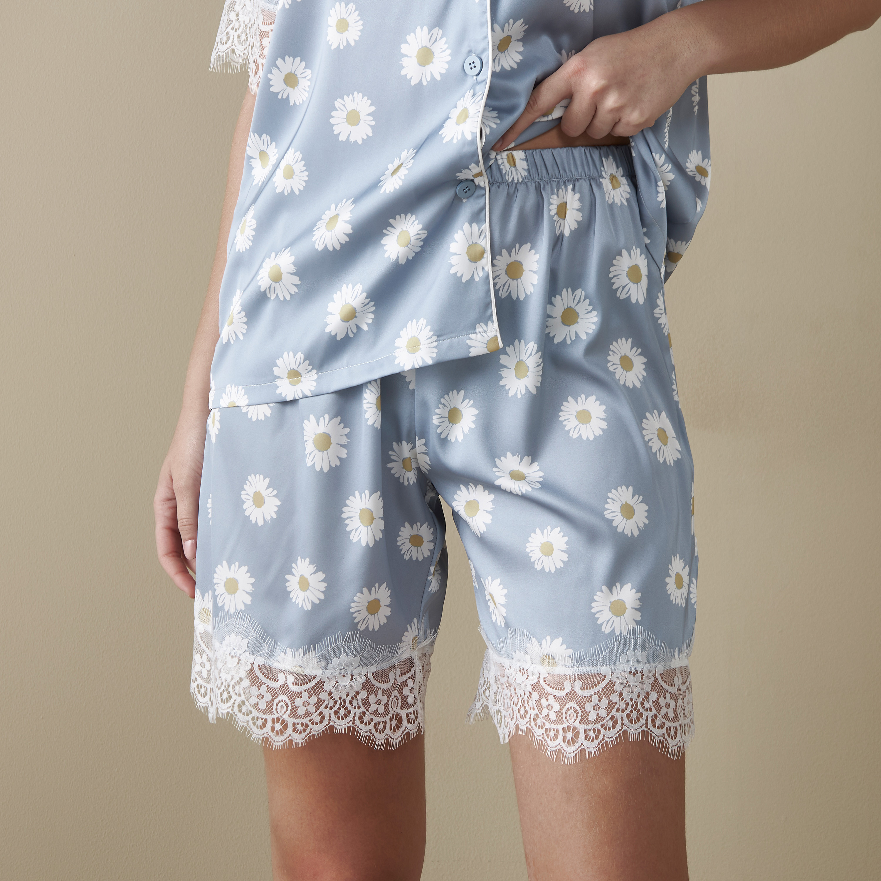 All-Over Floral Print Shirt and Shorts Set-women-clothing-nightwear-pyjamas-shortsets-image-4