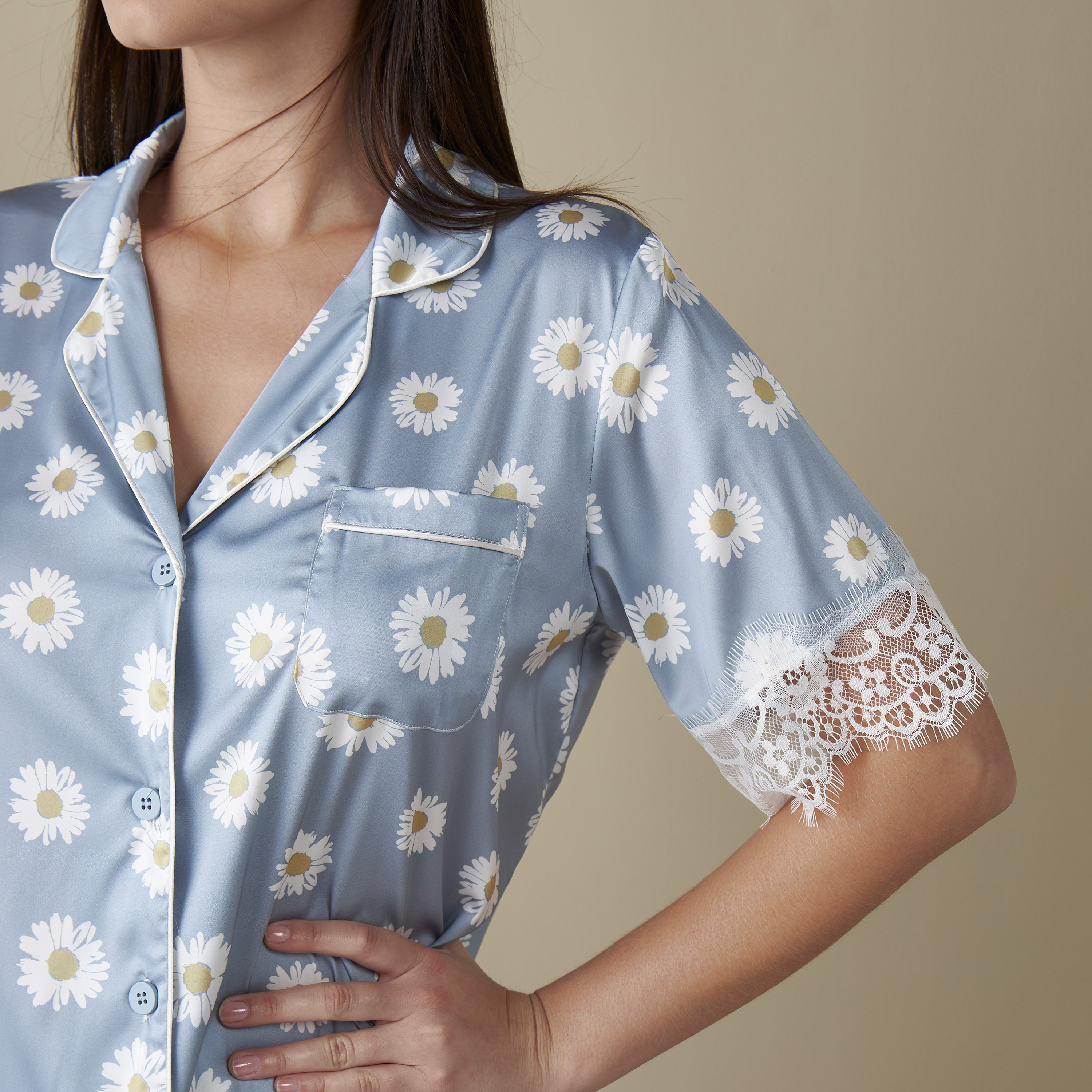All-Over Floral Print Shirt and Shorts Set-women-clothing-nightwear-pyjamas-shortsets-image-5