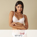 Buy Set of 2 - Lace Detail Padded Demi Bra with Adjustable Straps