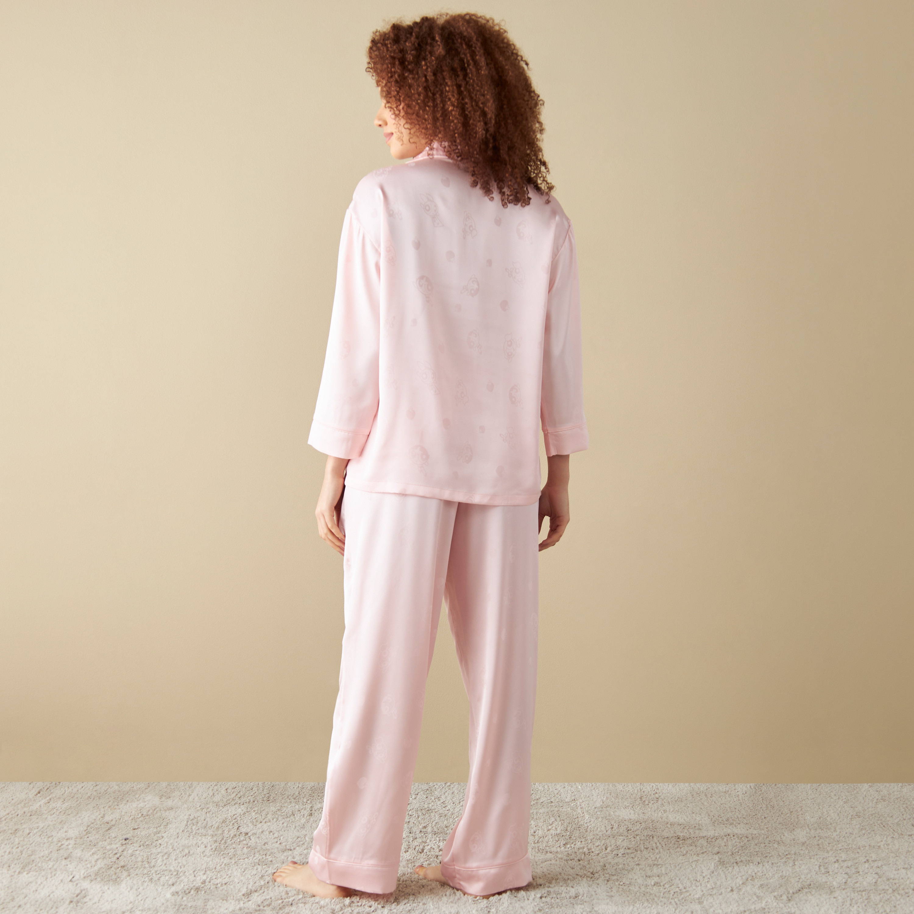 All-Over Powerpuff Girls Print Shirt and Pyjama Set-women-clothing-nightwear-pyjamas-longsets-image-3