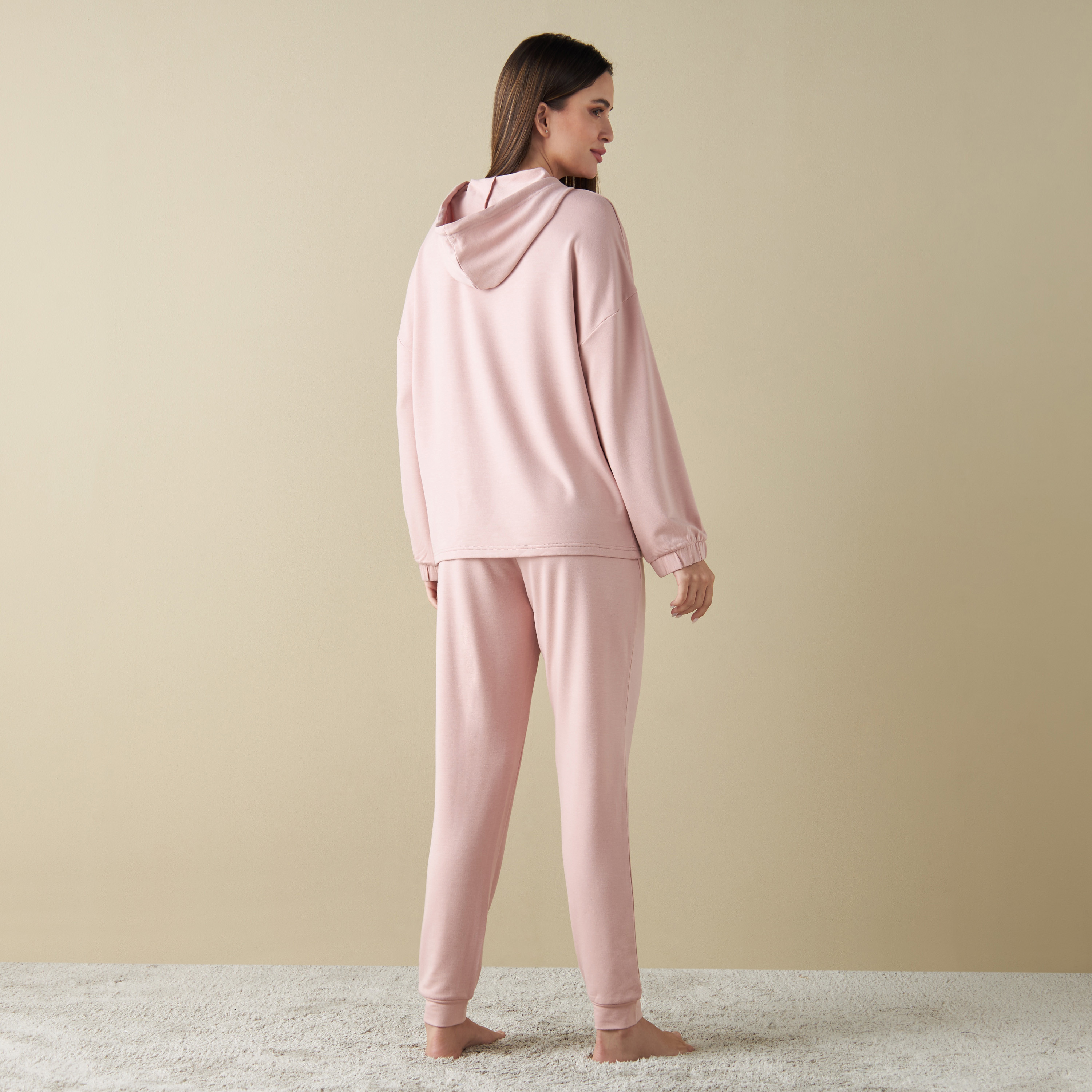 Buy Solid Long Sleeved Hoodie and Pyjama Set Splash UAE