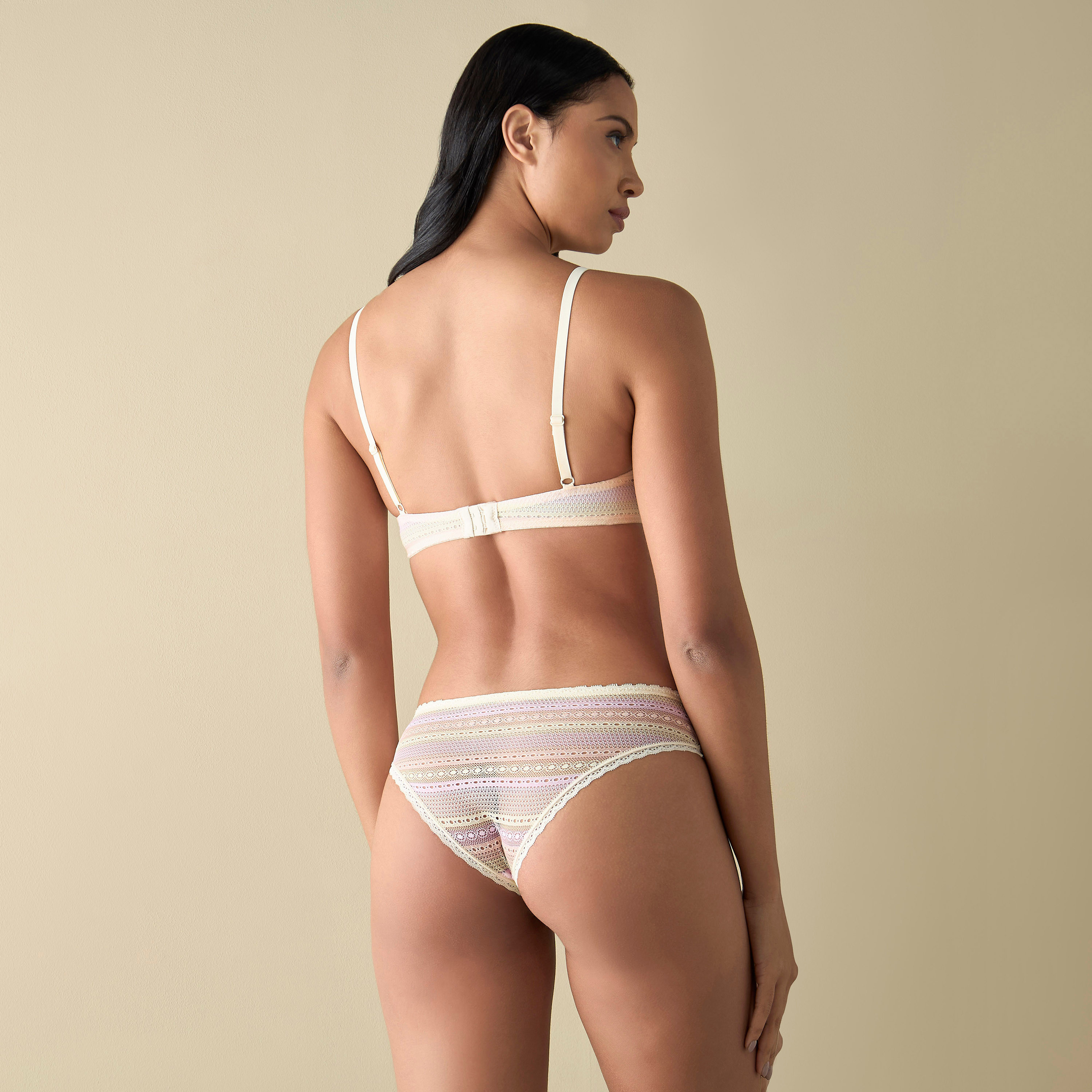 Lace Textured A-frame Bra and Briefs Set-women-clothing-lingerie-lingeriesets-image-3