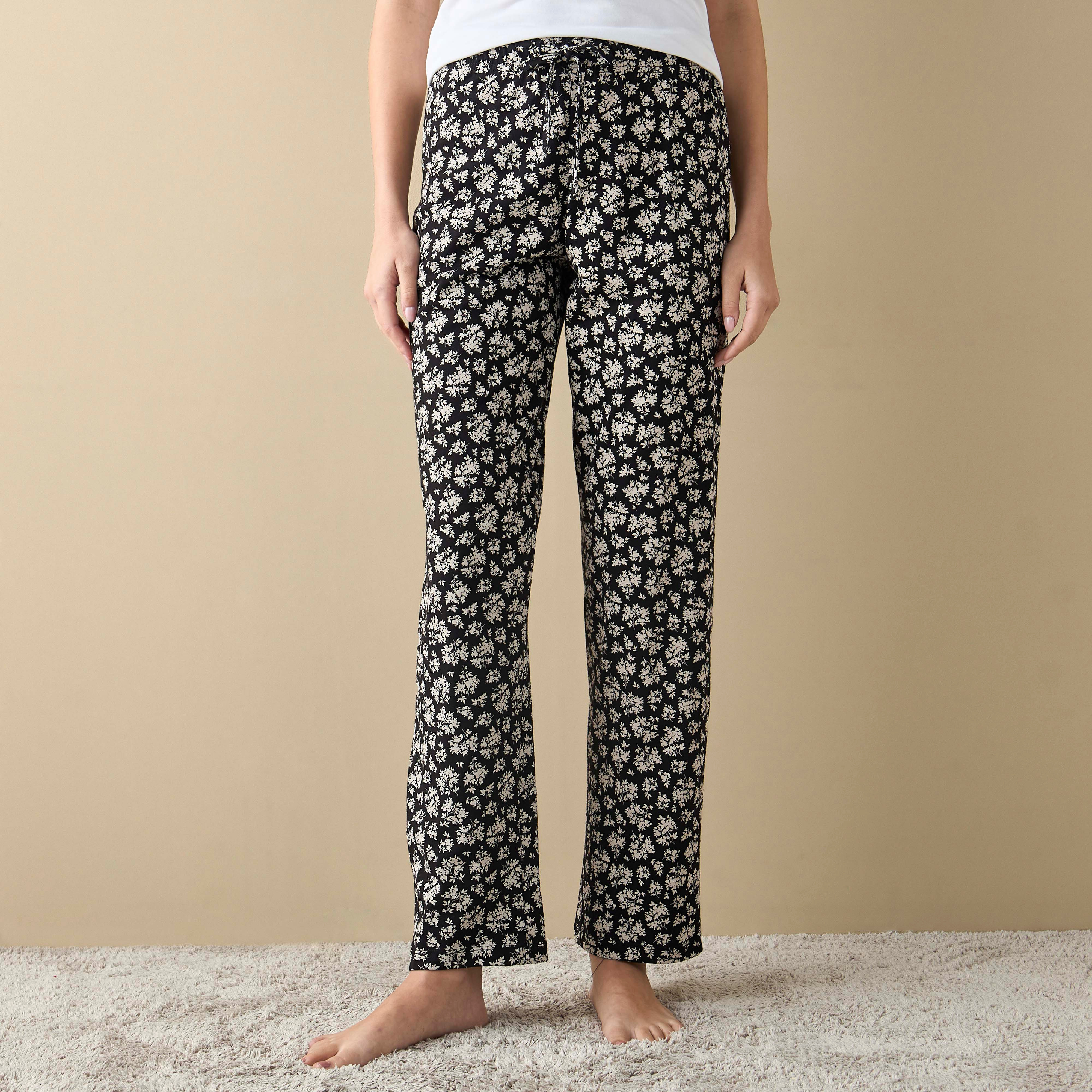 بنطلون بيجاما بخصر مطّاطي وطبعات-women-clothing-nightwear-pyjamas-bottoms-image-1