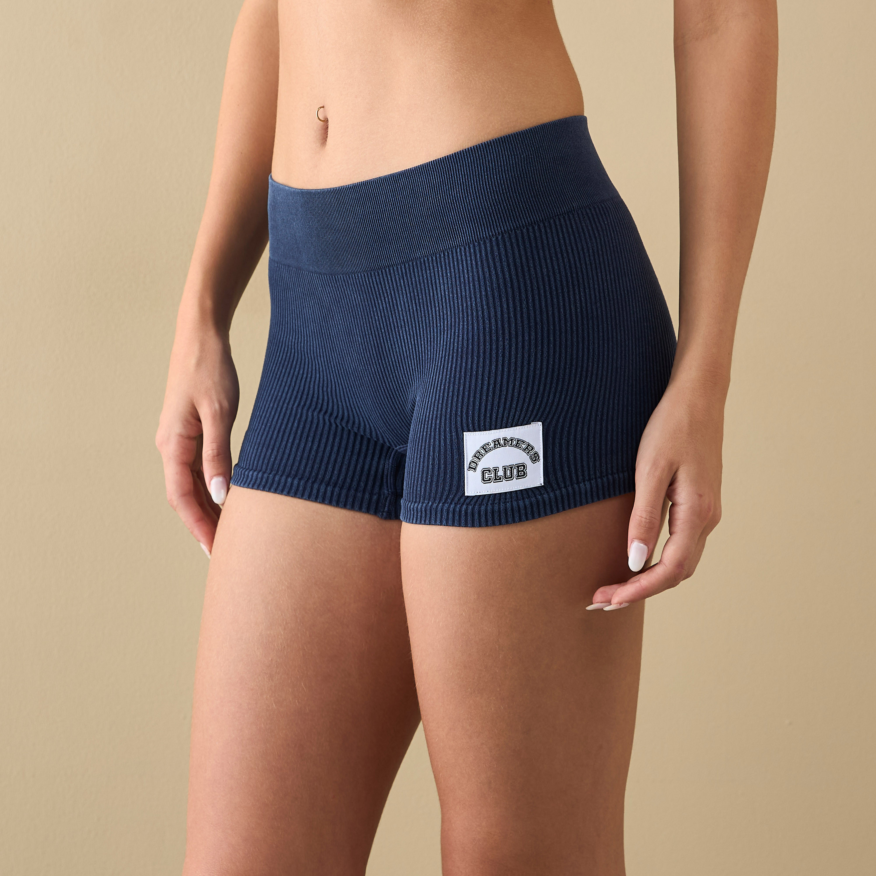 Buy Ribbed Sports Bra and Boyshorts Set Splash KSA