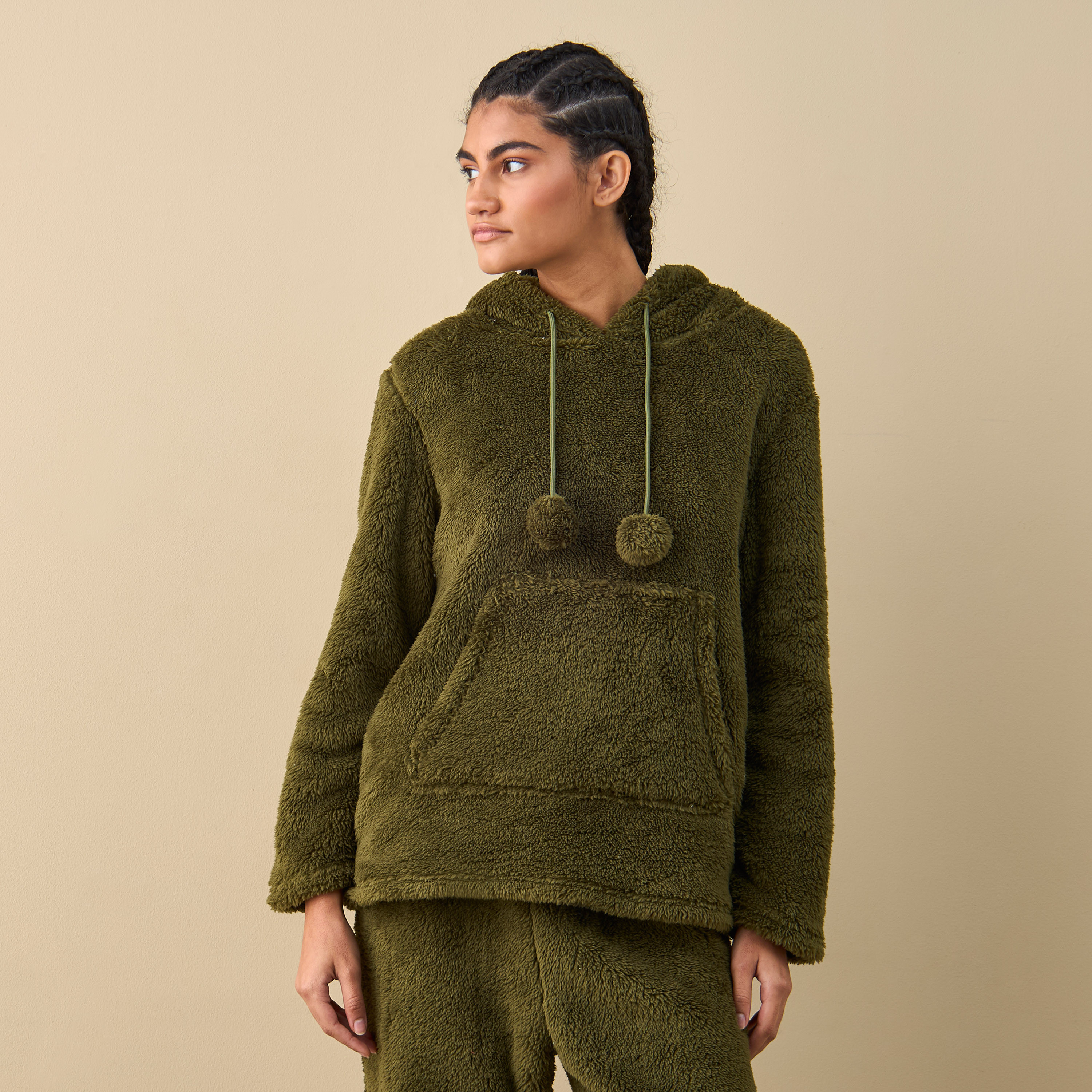 Textured Long Sleeves Hoodie and Pyjama Set-women-clothing-nightwear-pyjamas-longsets-image-2
