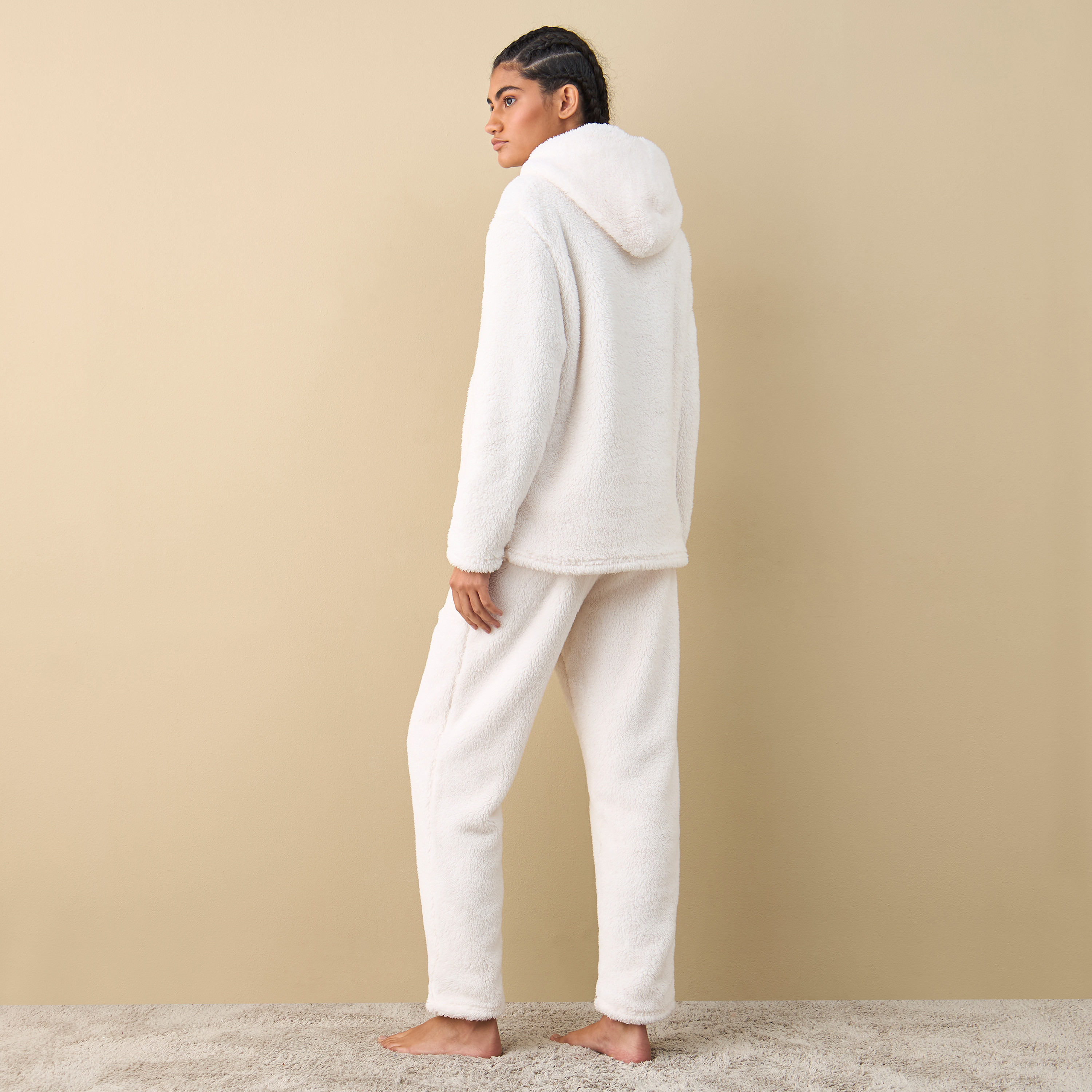 طقم بنطلون بيجاما وهودي بارز الملمس بأكمام طويلة-women-clothing-nightwear-pyjamas-longsets-image-3