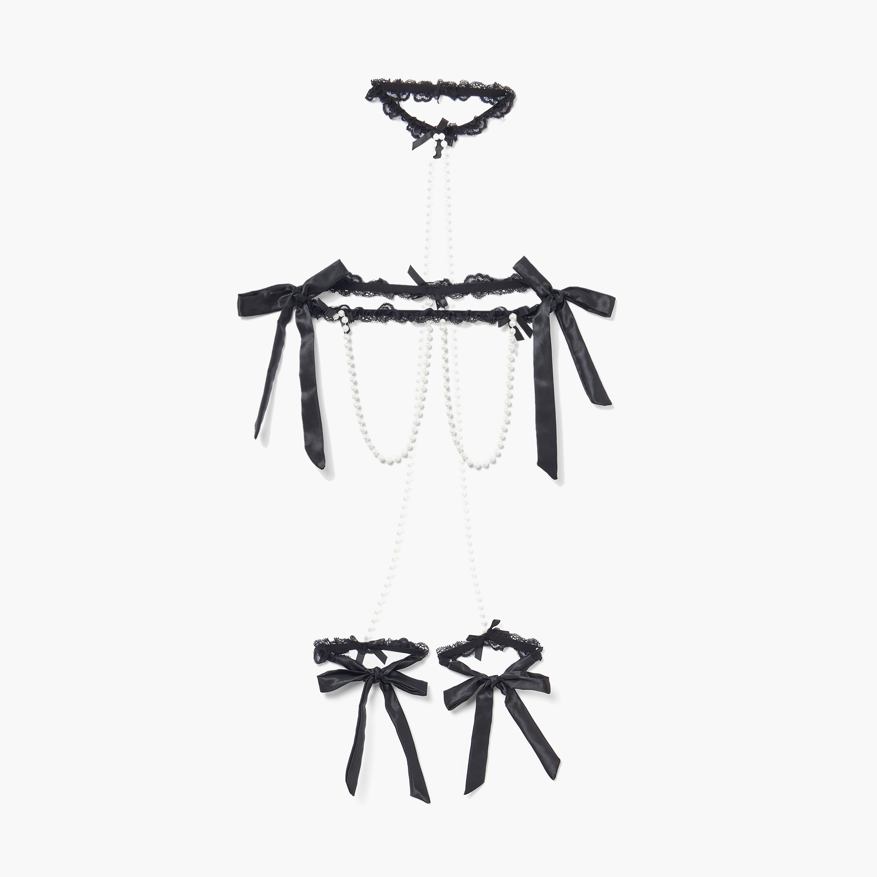 طقم إكسسوارات لانجري مزين بالخرز- قطعتين-women-clothing-lingerie-lingerieaccessories-image-1