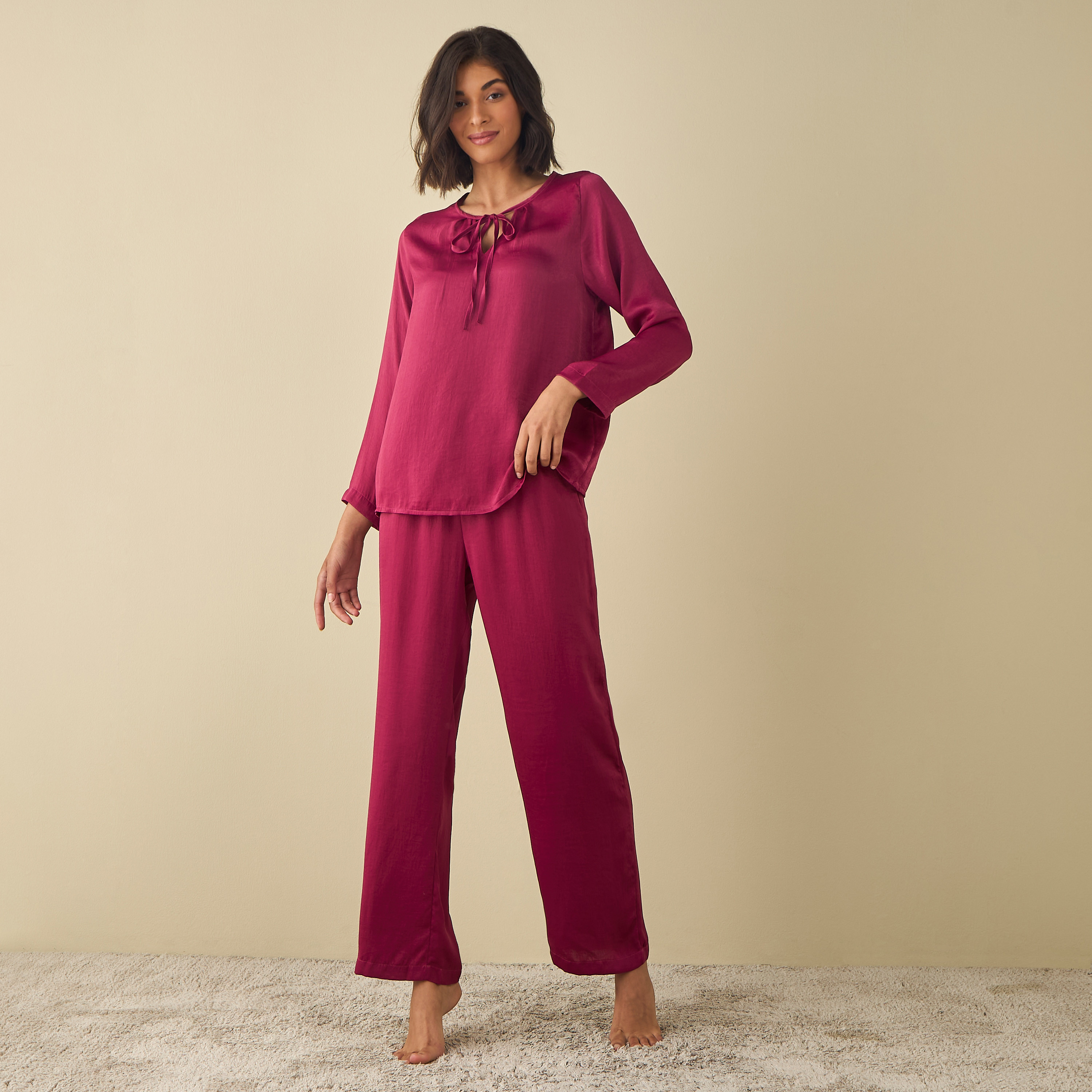 satin pyjama top