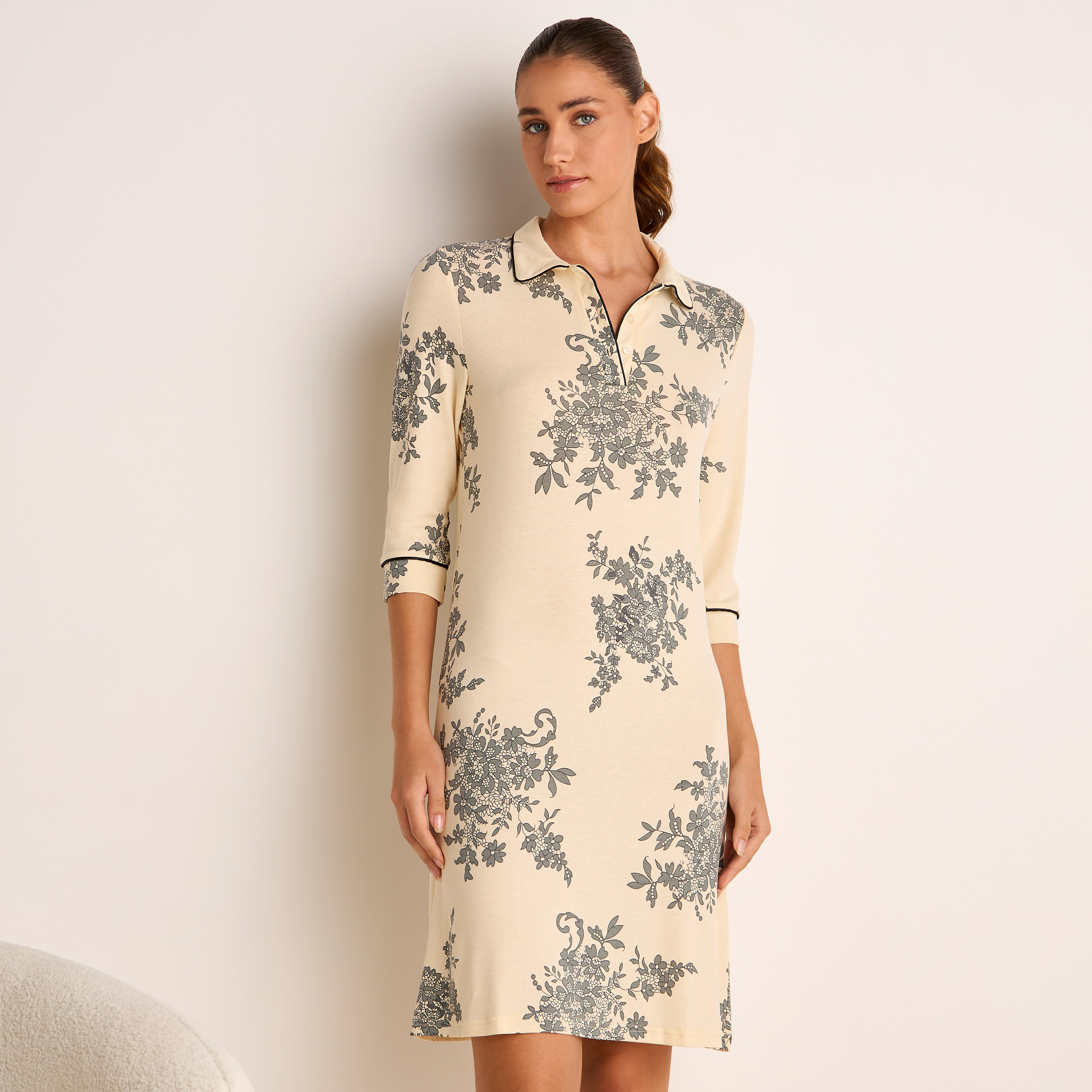 فستان قميص بأكمام 3/4 وطبعات-women-clothing-nightwear-nighties-image-10