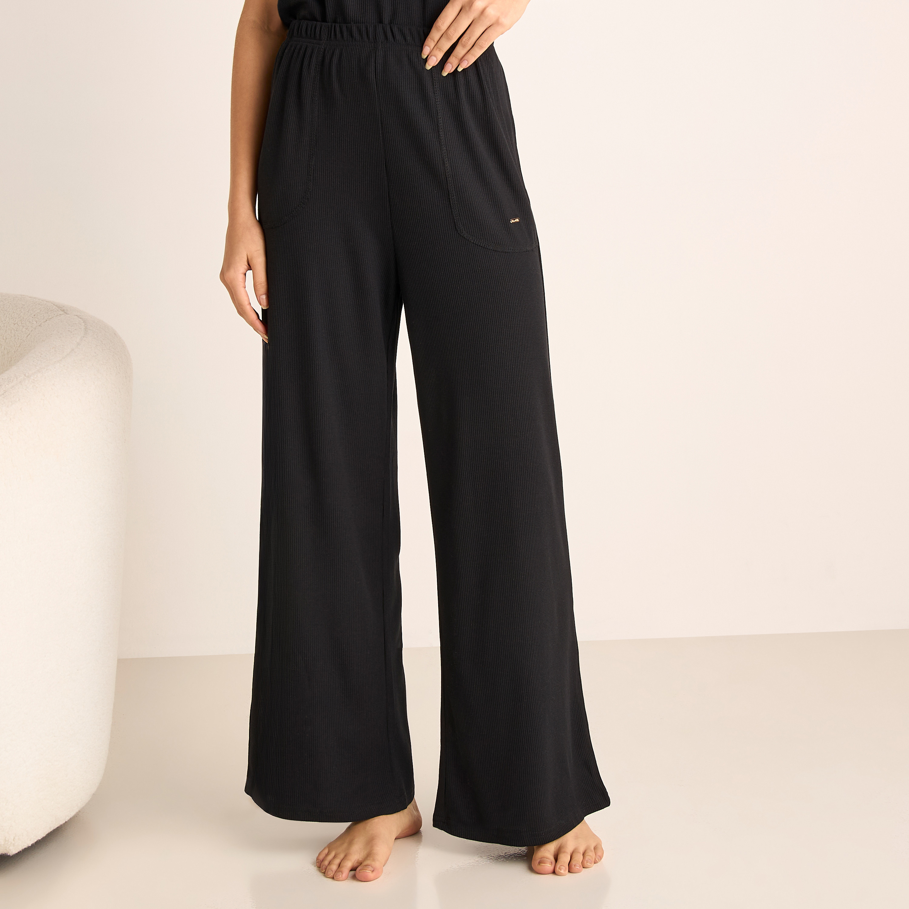 Ribbed Hooded T-shirt and Pyjama Set-women-clothing-nightwear-pyjamas-longsets-image-5
