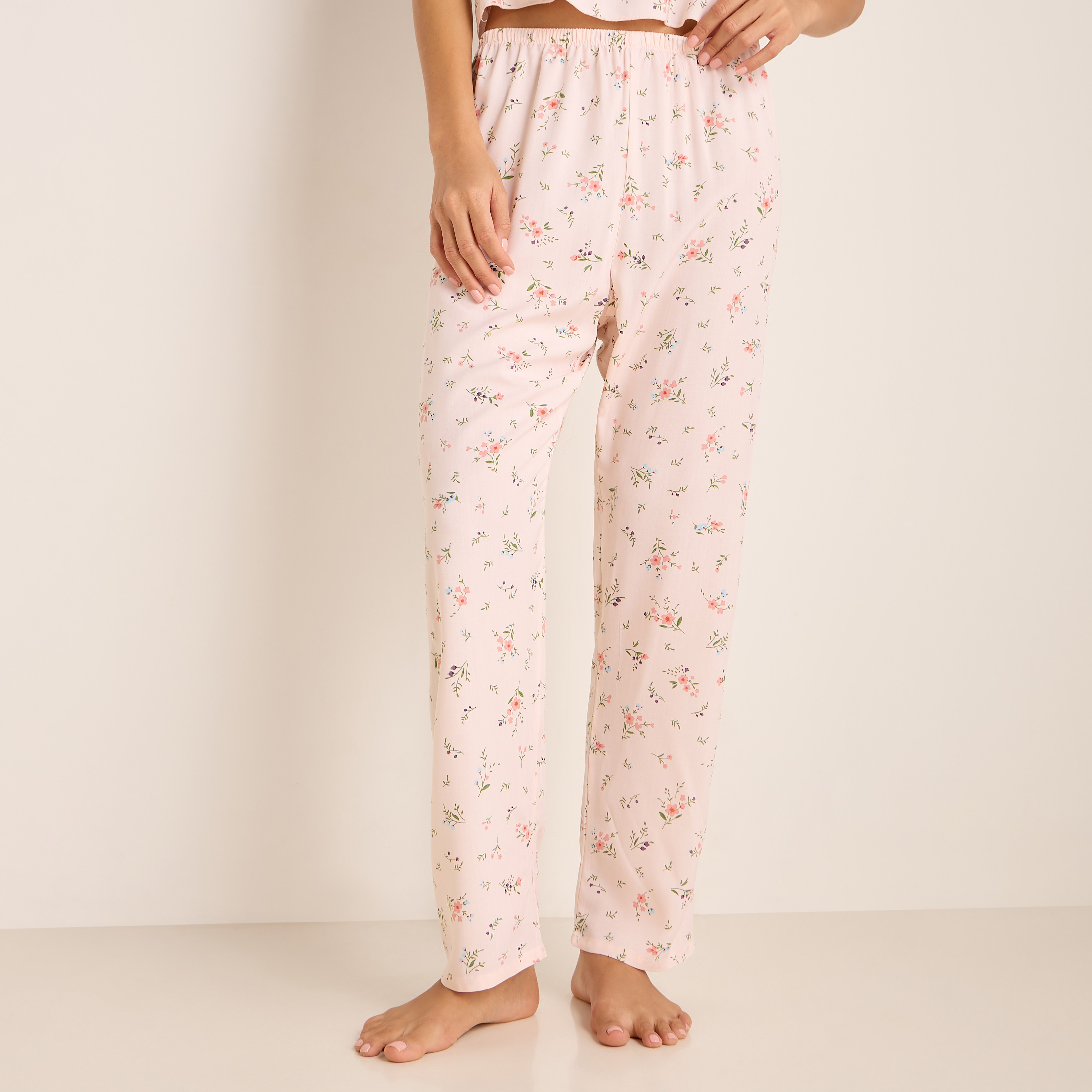 Floral Print Night Robe with Camisole and Pyjama Set-women-clothing-nightwear-pyjamas-longsets-image-4