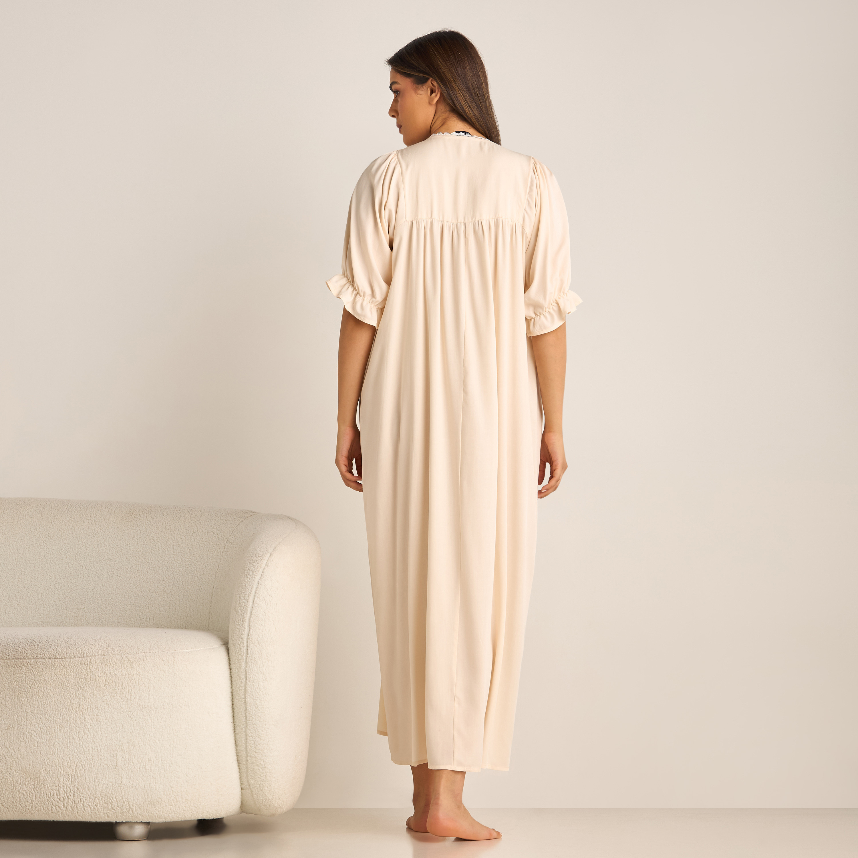 قميص نوم للحوامل بأكمام منفوخة وتفاصيل دانتيل-women-clothing-nightwear-nighties-image-3