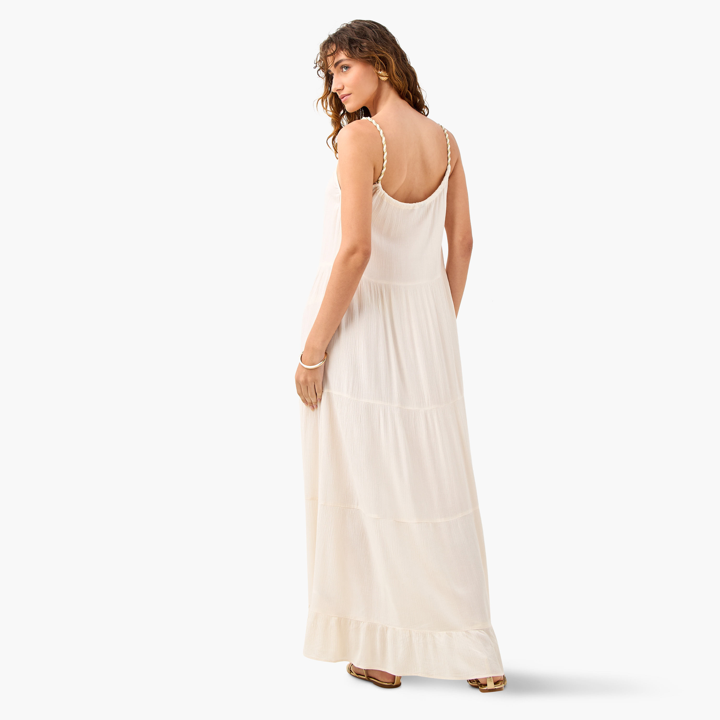Tiered Maxi Sleeveless Dress with Tie-Up Neck-women-clothing-swimandbeach-beachwear-image-8