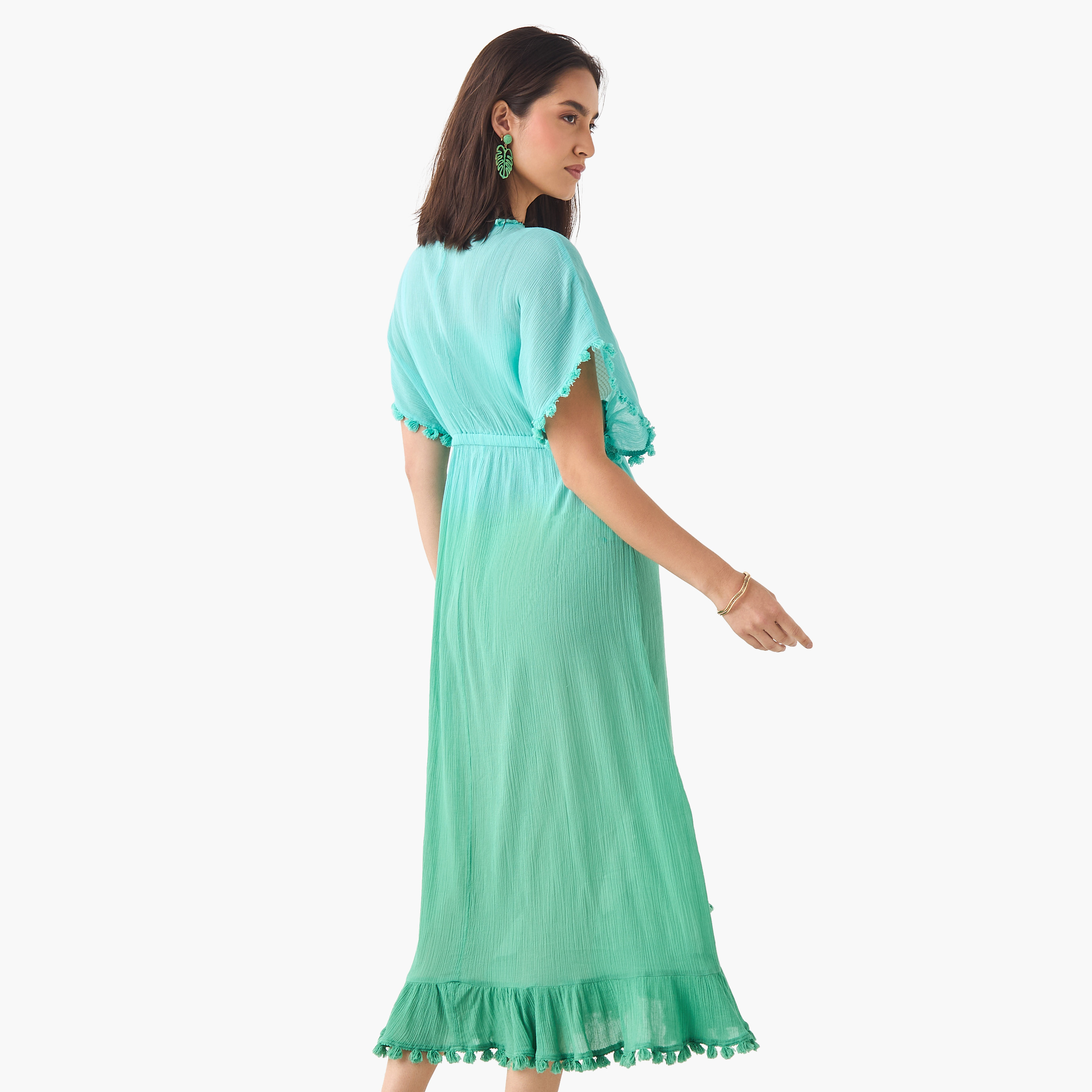 Pom Pom Detail Cover-Up with Tie-Ups-women-clothing-swimandbeach-beachwear-image-4